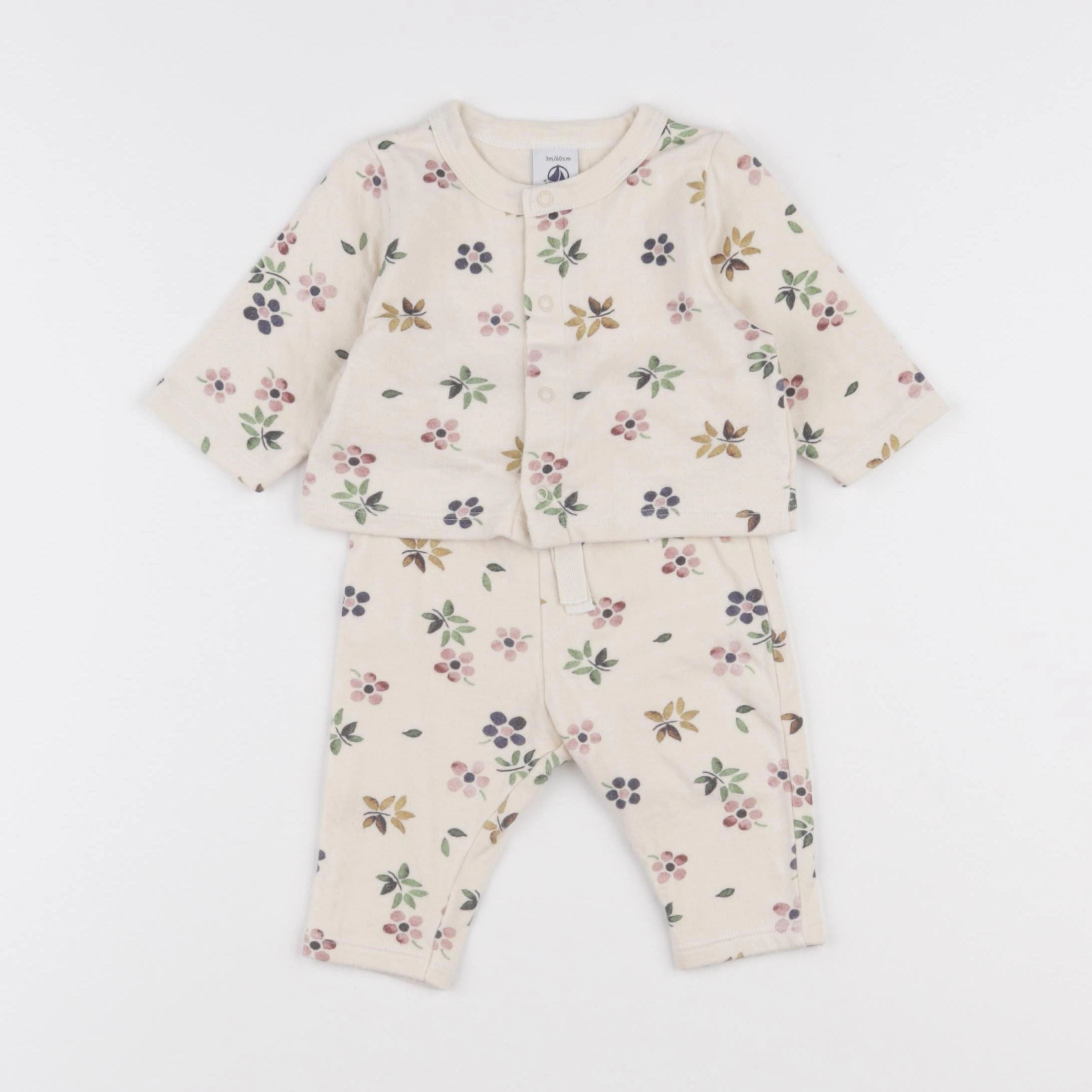Petit Bateau - ensemble beige - 3 mois