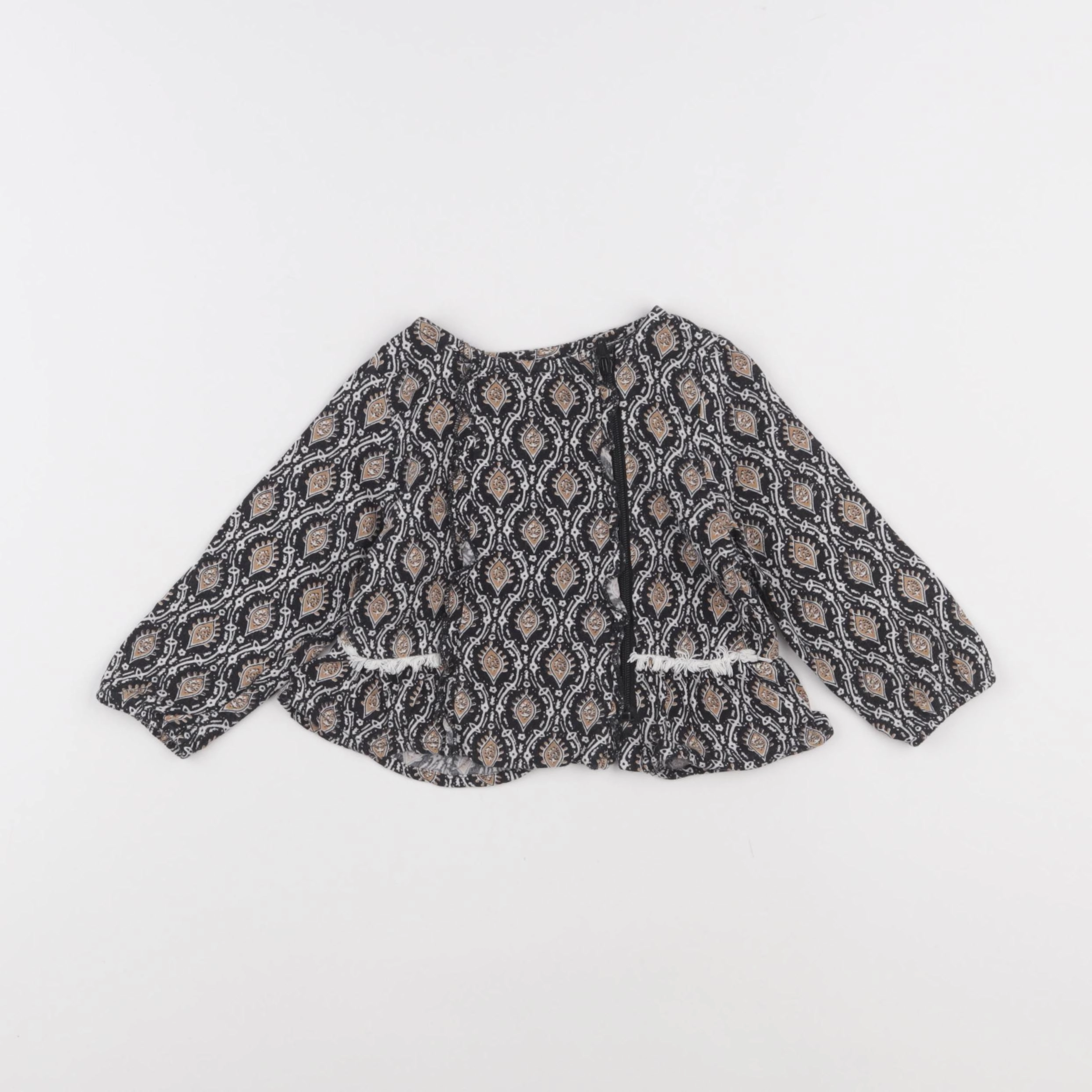 IKKS - blouse marron, noir - 12 mois