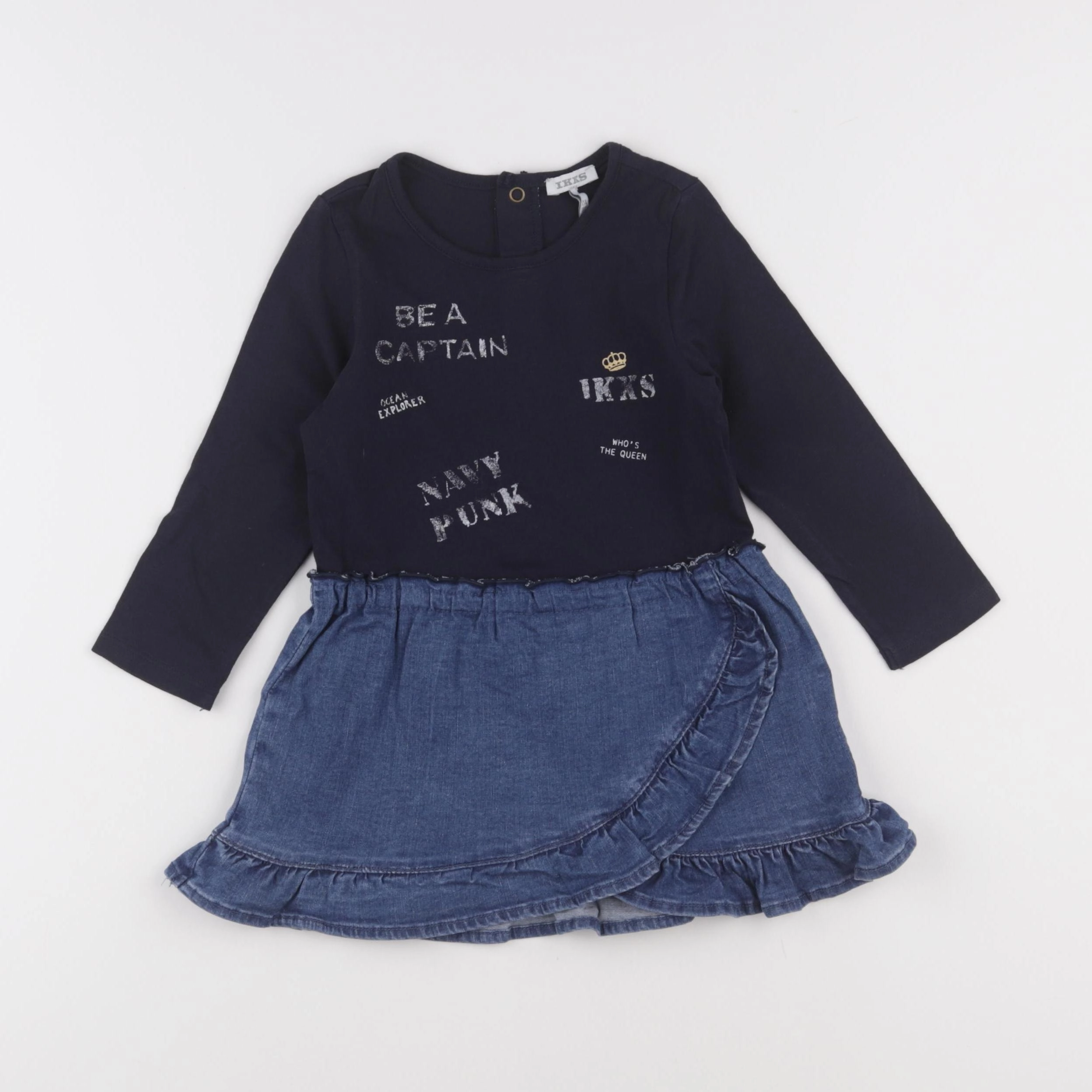 IKKS - robe bleu - 2 ans