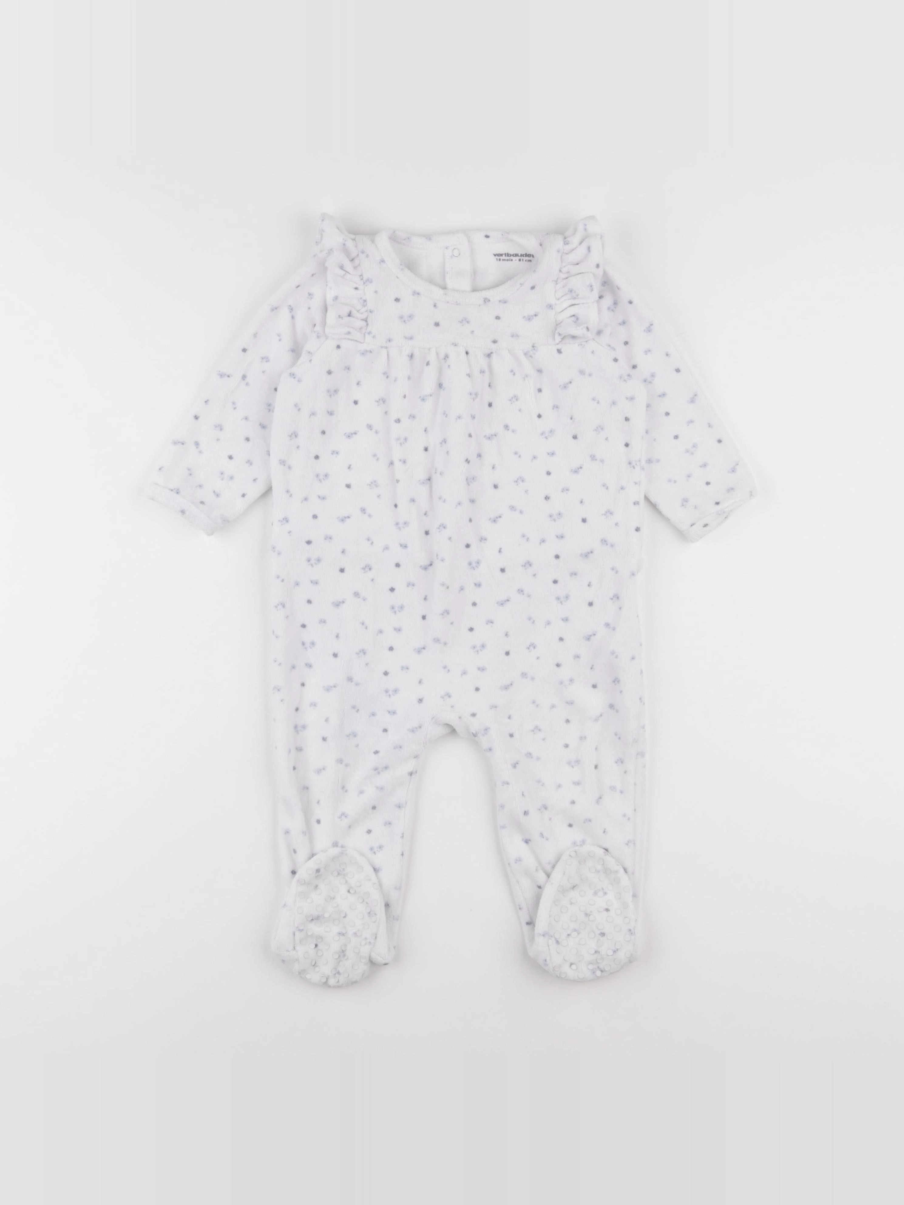 Vertbaudet - pyjama velours bleu - 18 mois