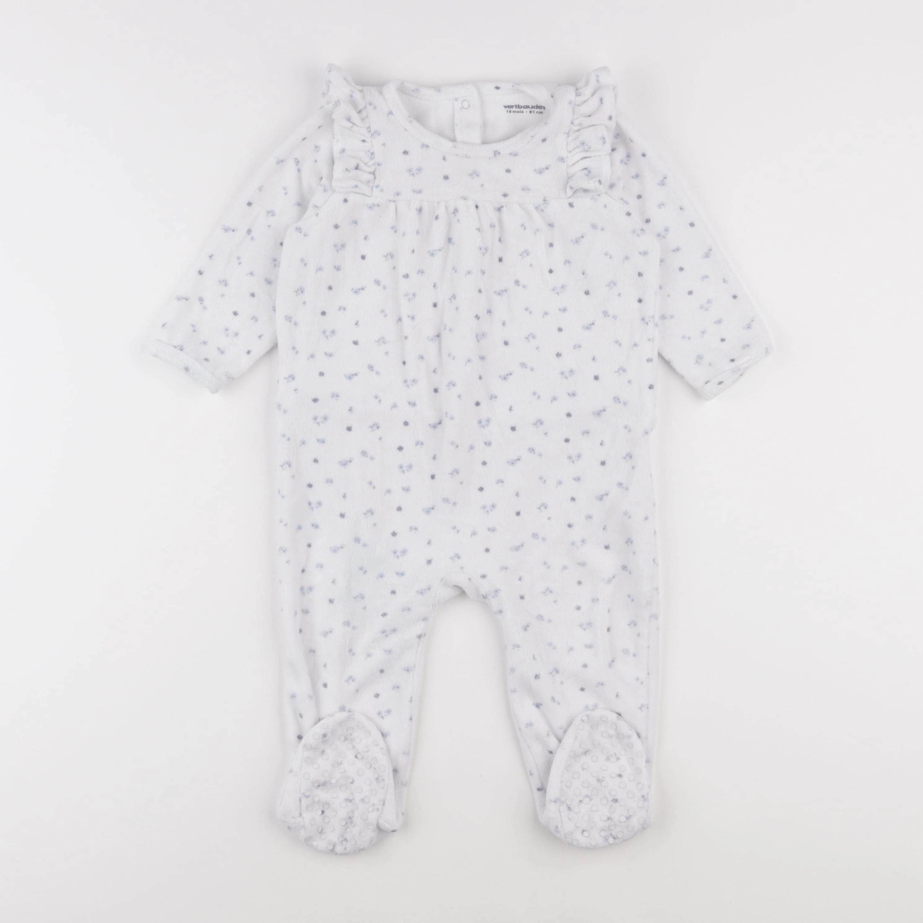 Vertbaudet - pyjama velours bleu - 18 mois