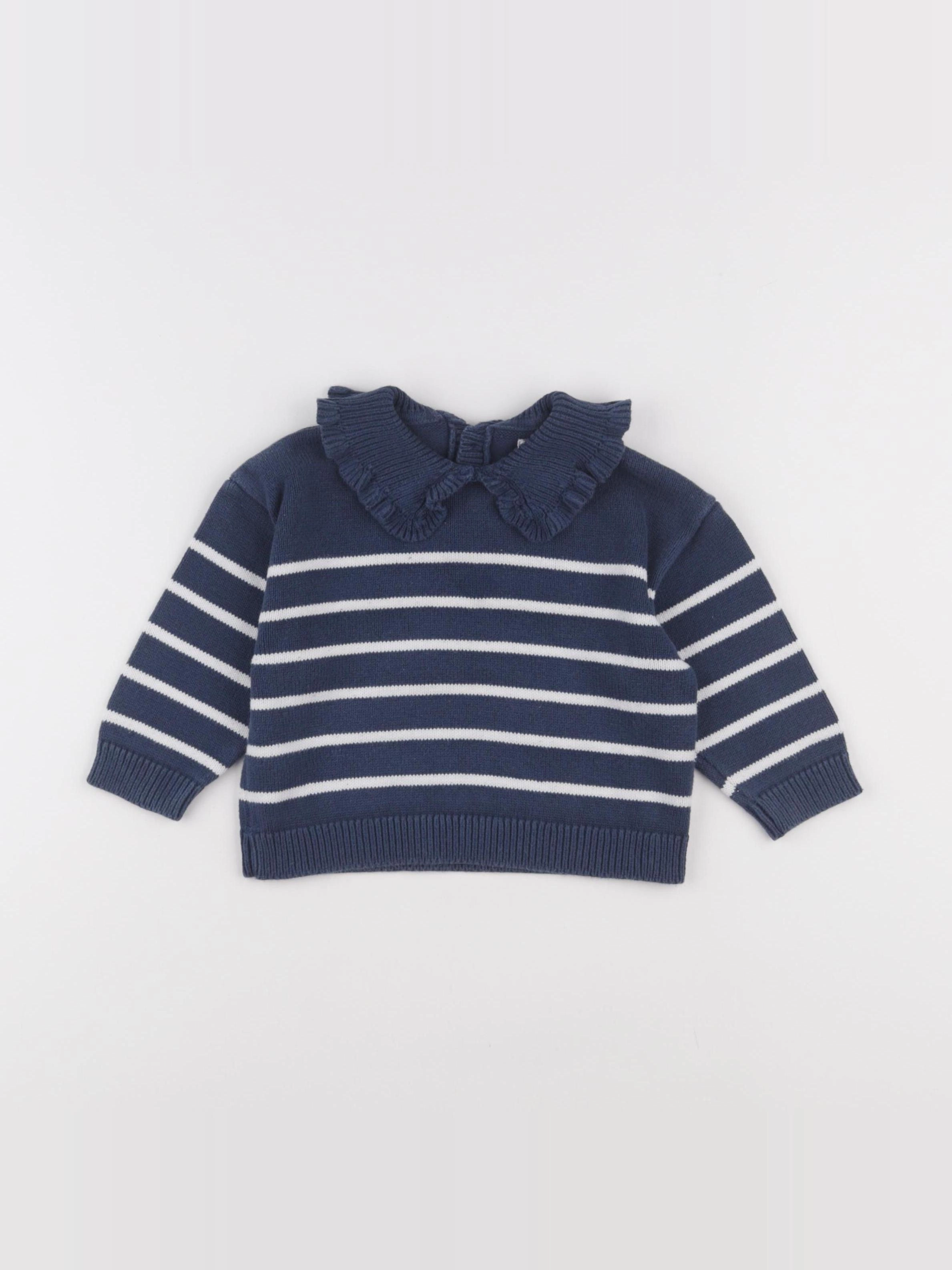 Vertbaudet - pull bleu - 18 mois