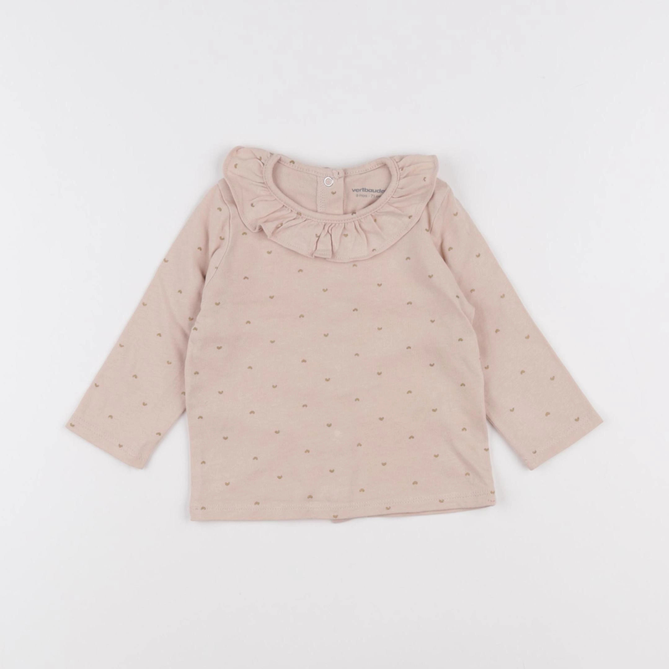 Vertbaudet - tee-shirt rose - 9 mois