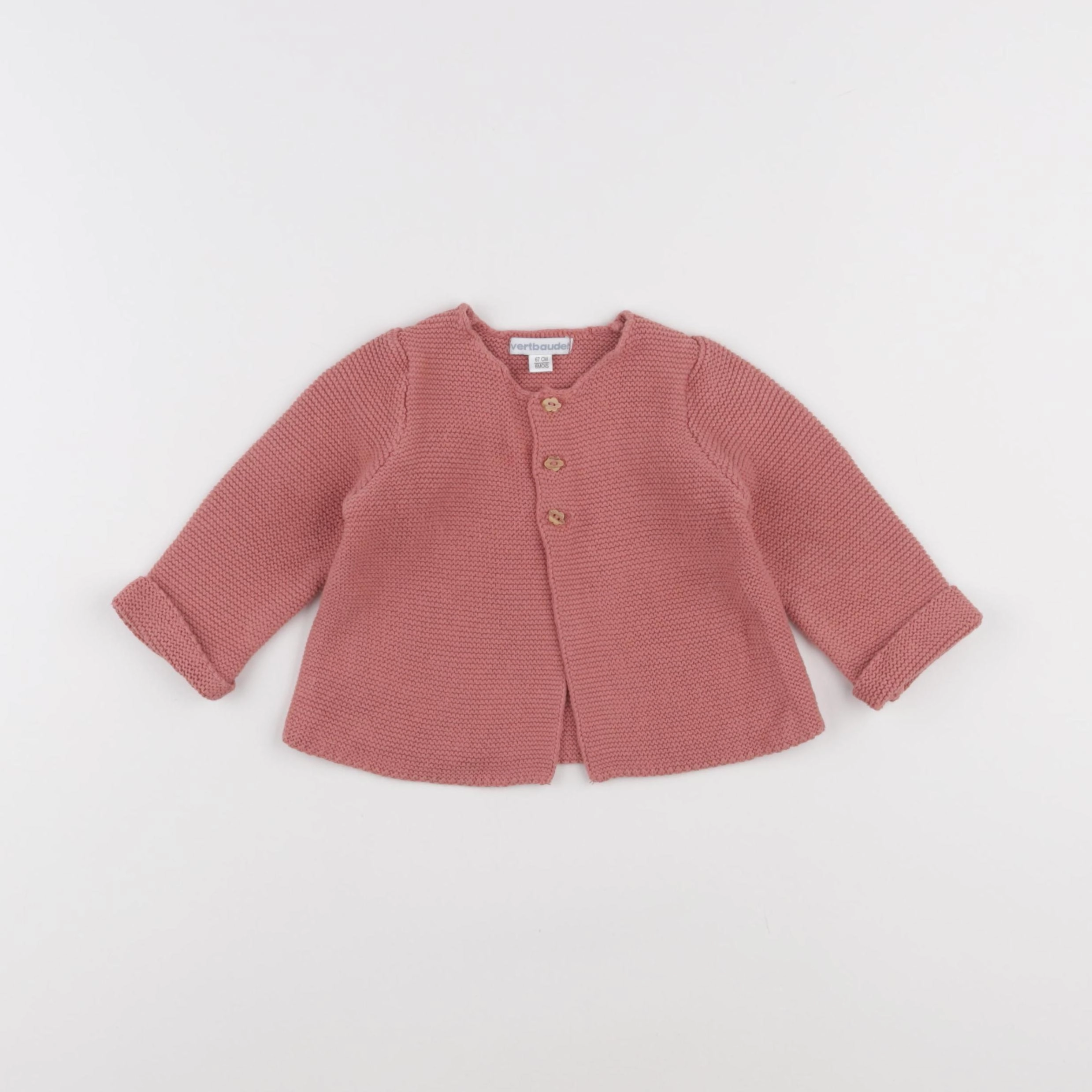 Vertbaudet - gilet rose - 6 mois