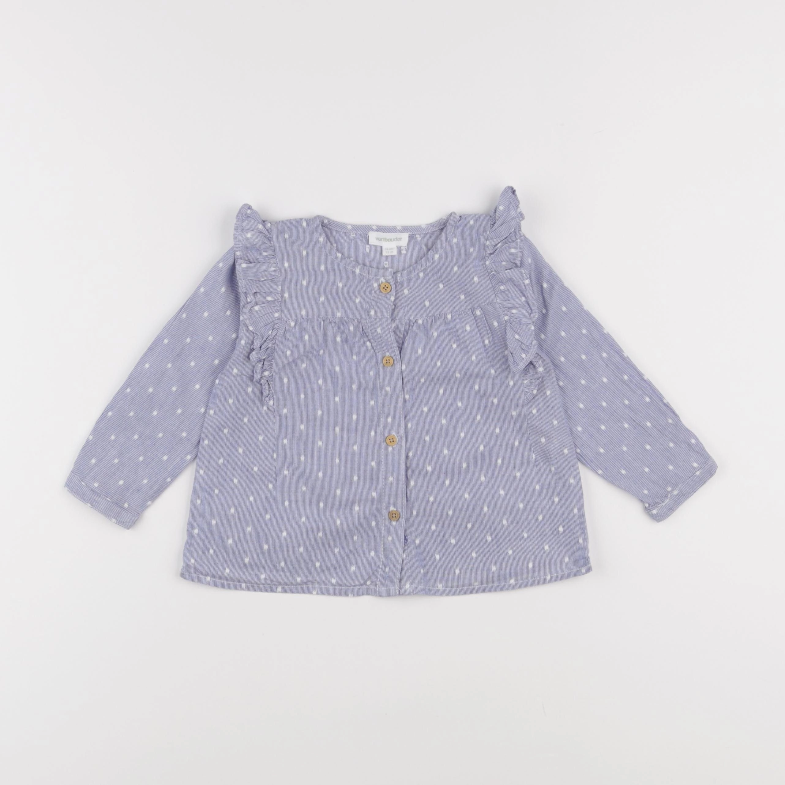 Vertbaudet - blouse bleu - 12 mois