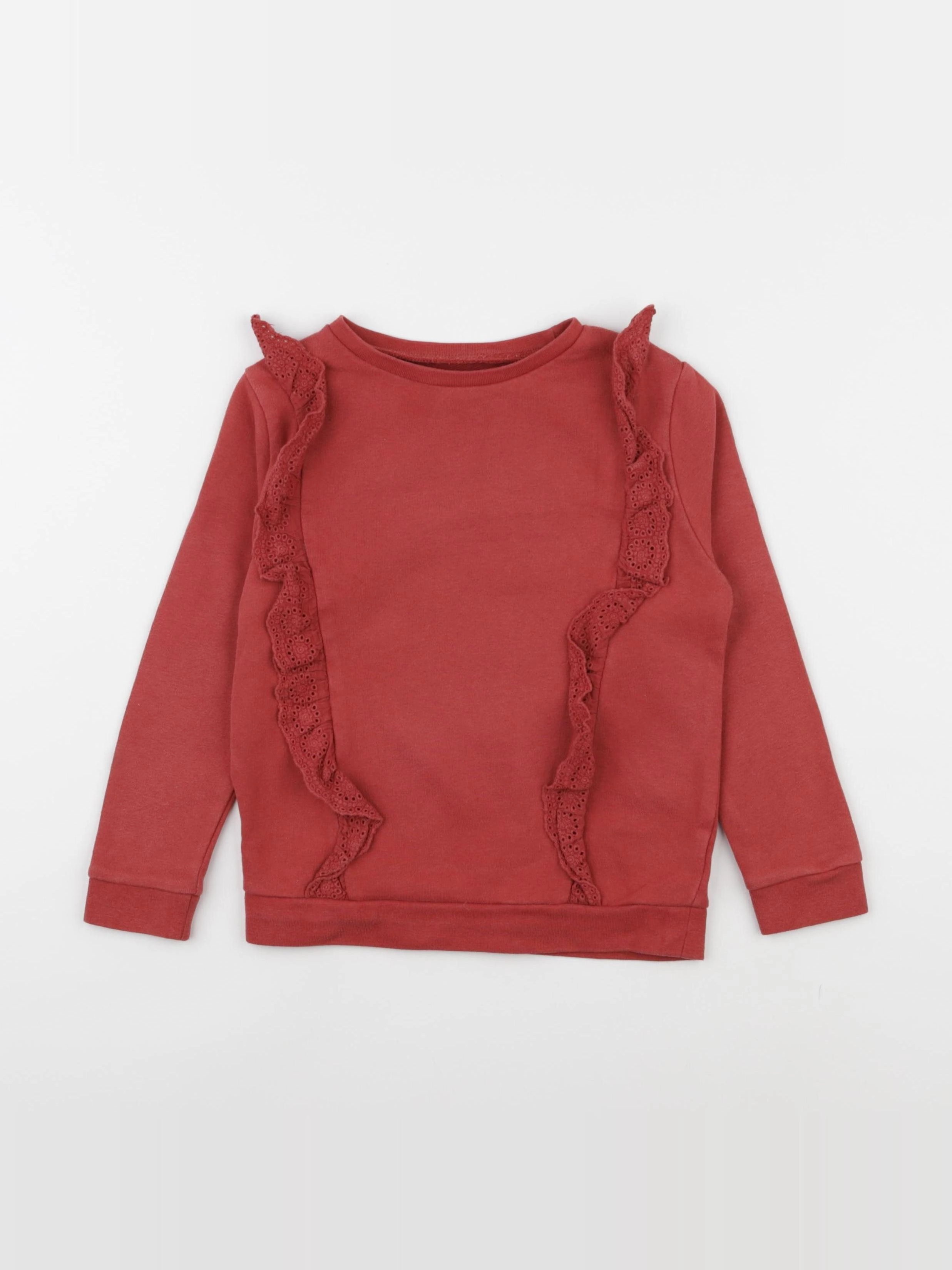 Vertbaudet - sweat rouge - 6 ans