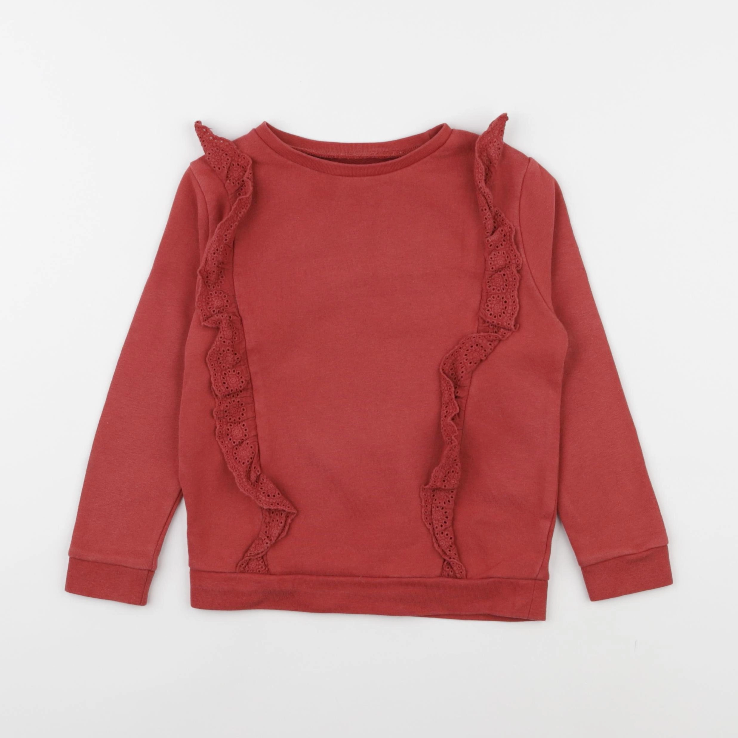 Vertbaudet - sweat rouge - 6 ans
