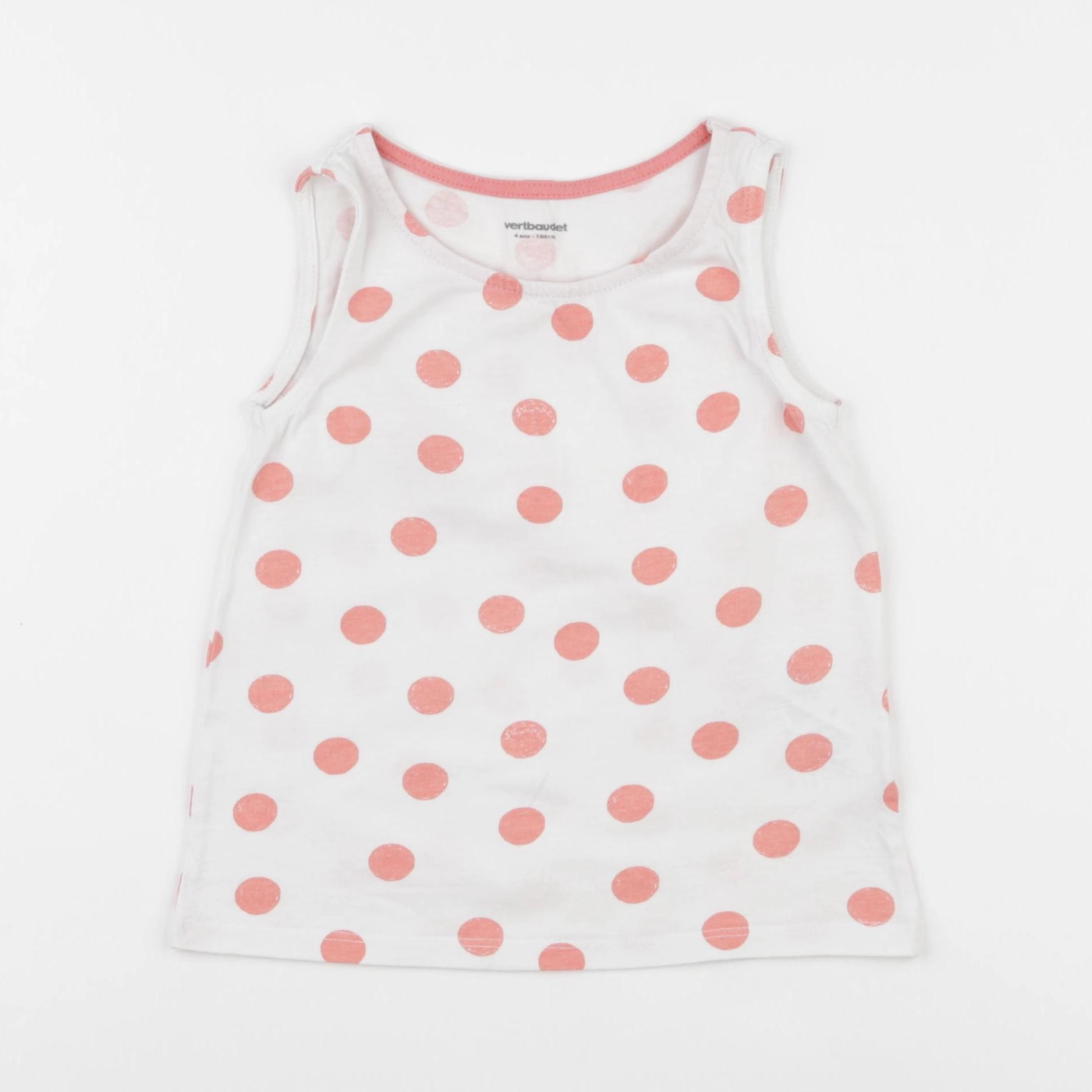 Vertbaudet - débardeur blanc, rose - 4 ans