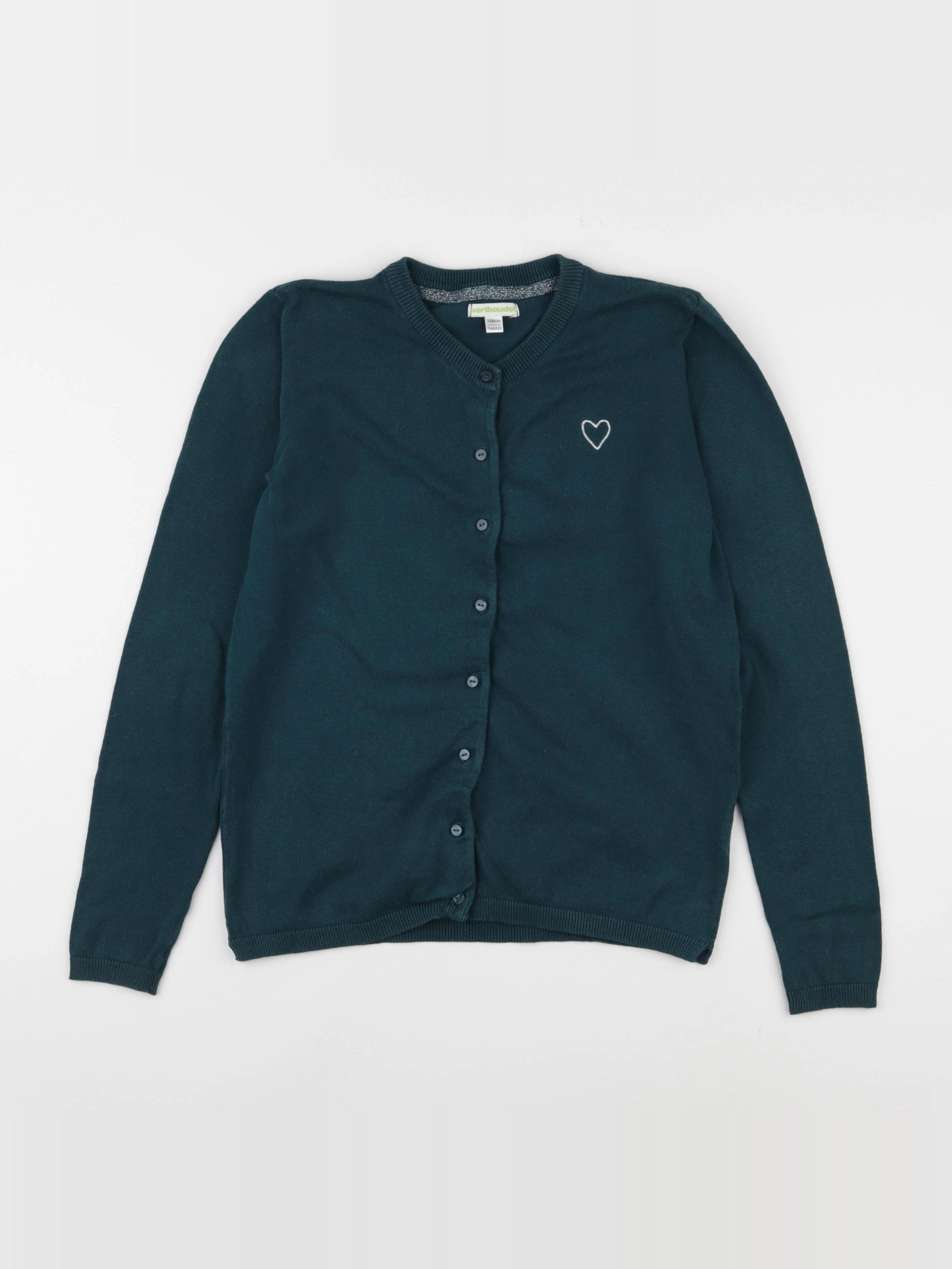 Vertbaudet - gilet vert - 14 ans