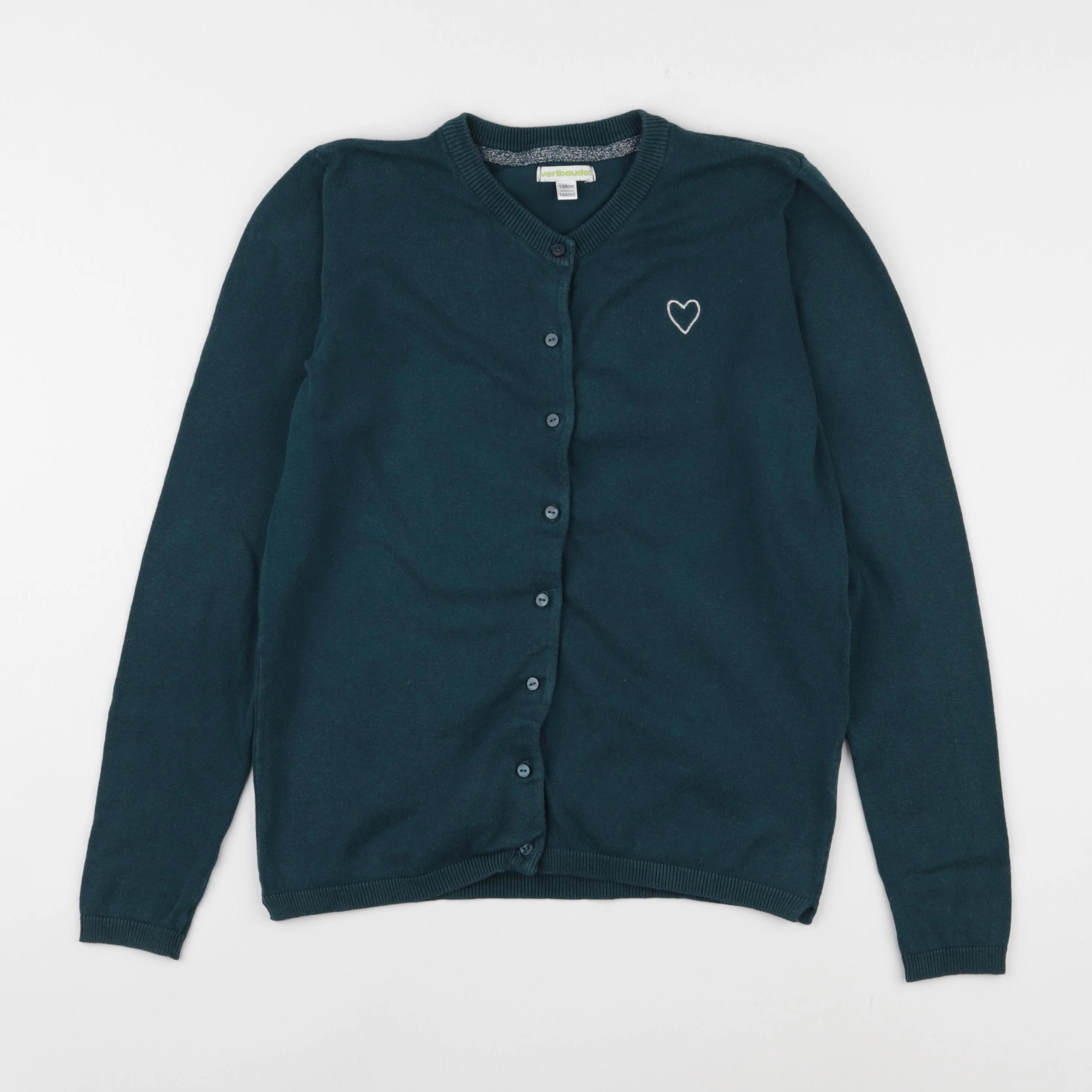 Vertbaudet - gilet vert - 14 ans