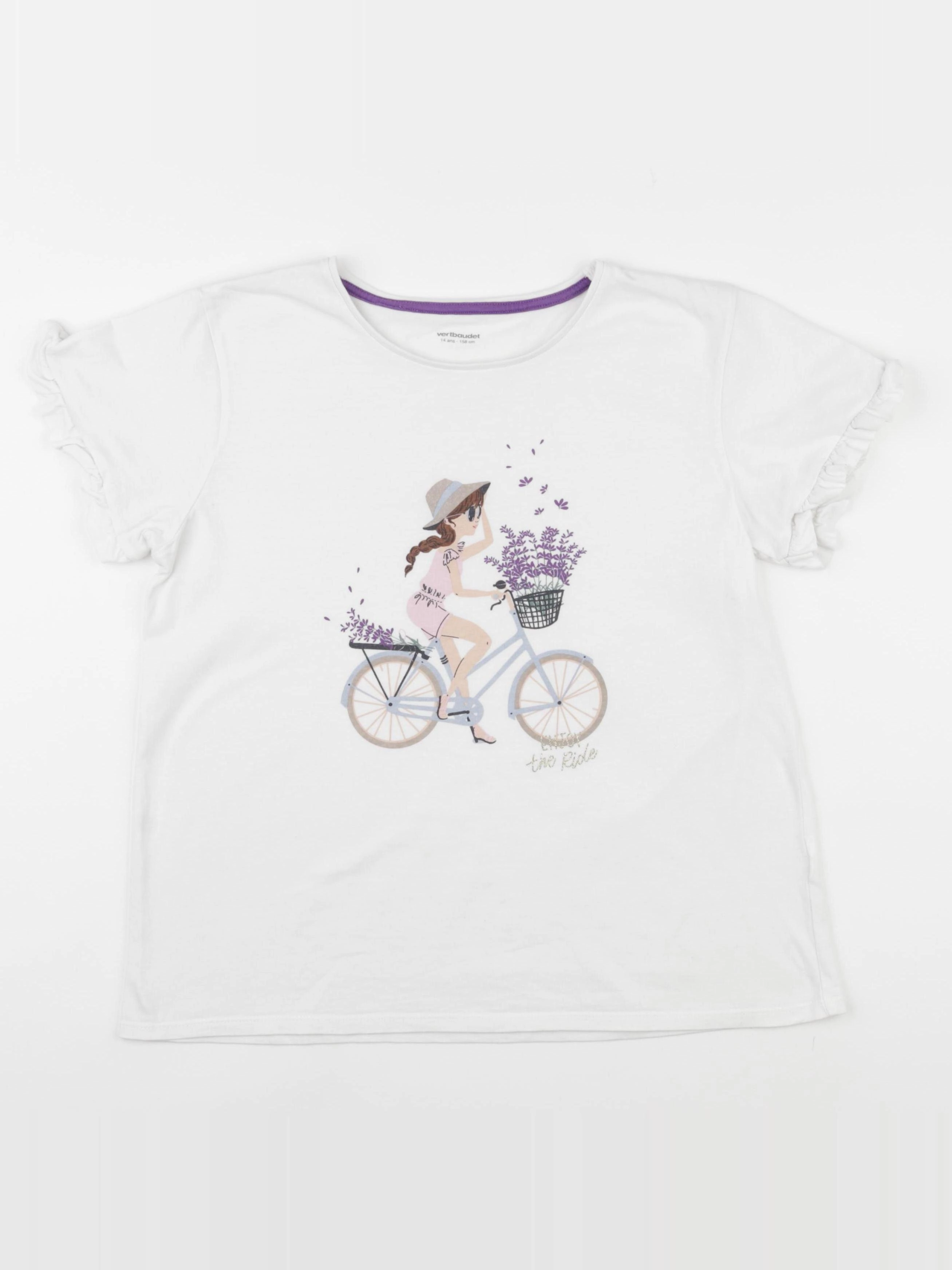 Vertbaudet - tee-shirt blanc - 14 ans
