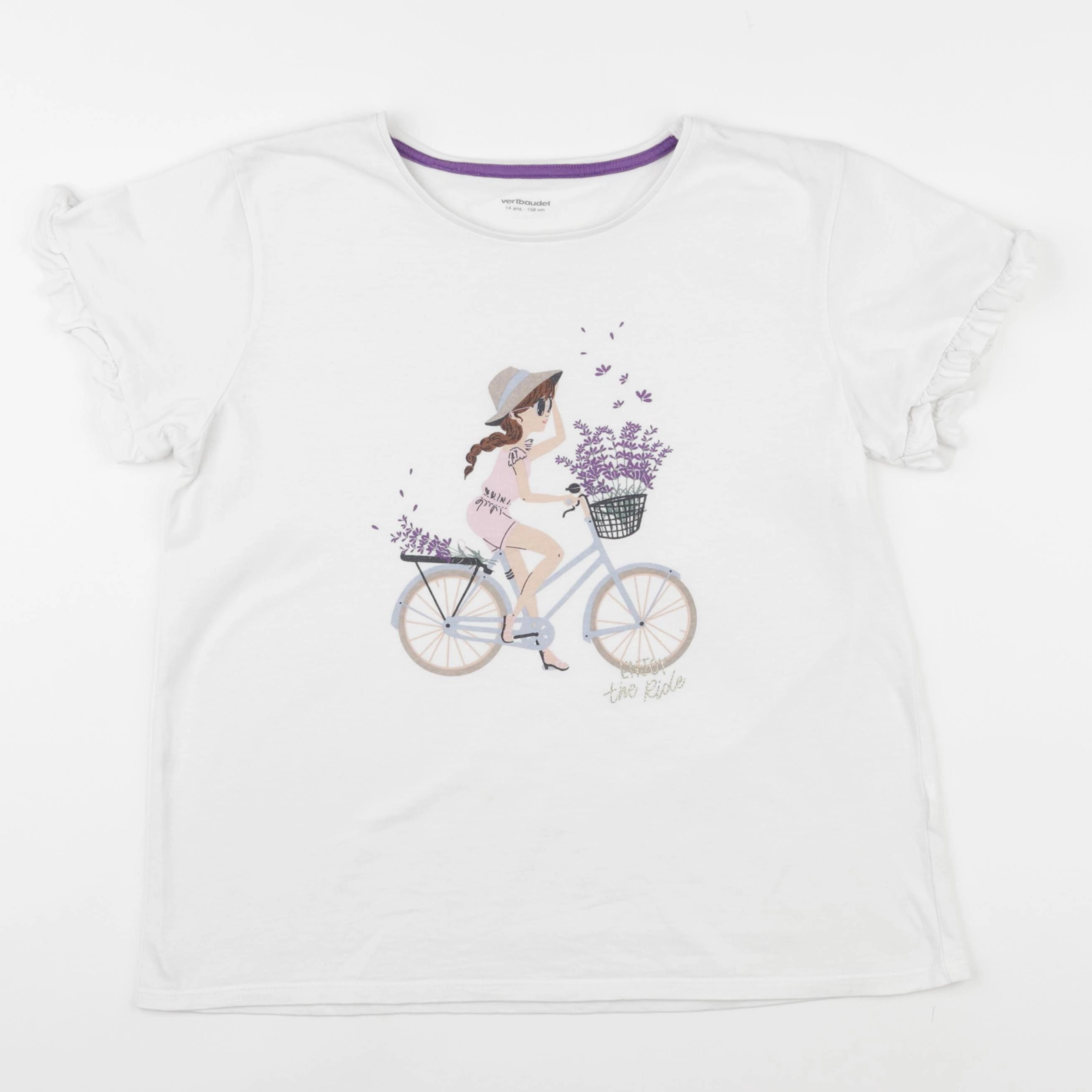 Vertbaudet - tee-shirt blanc - 14 ans