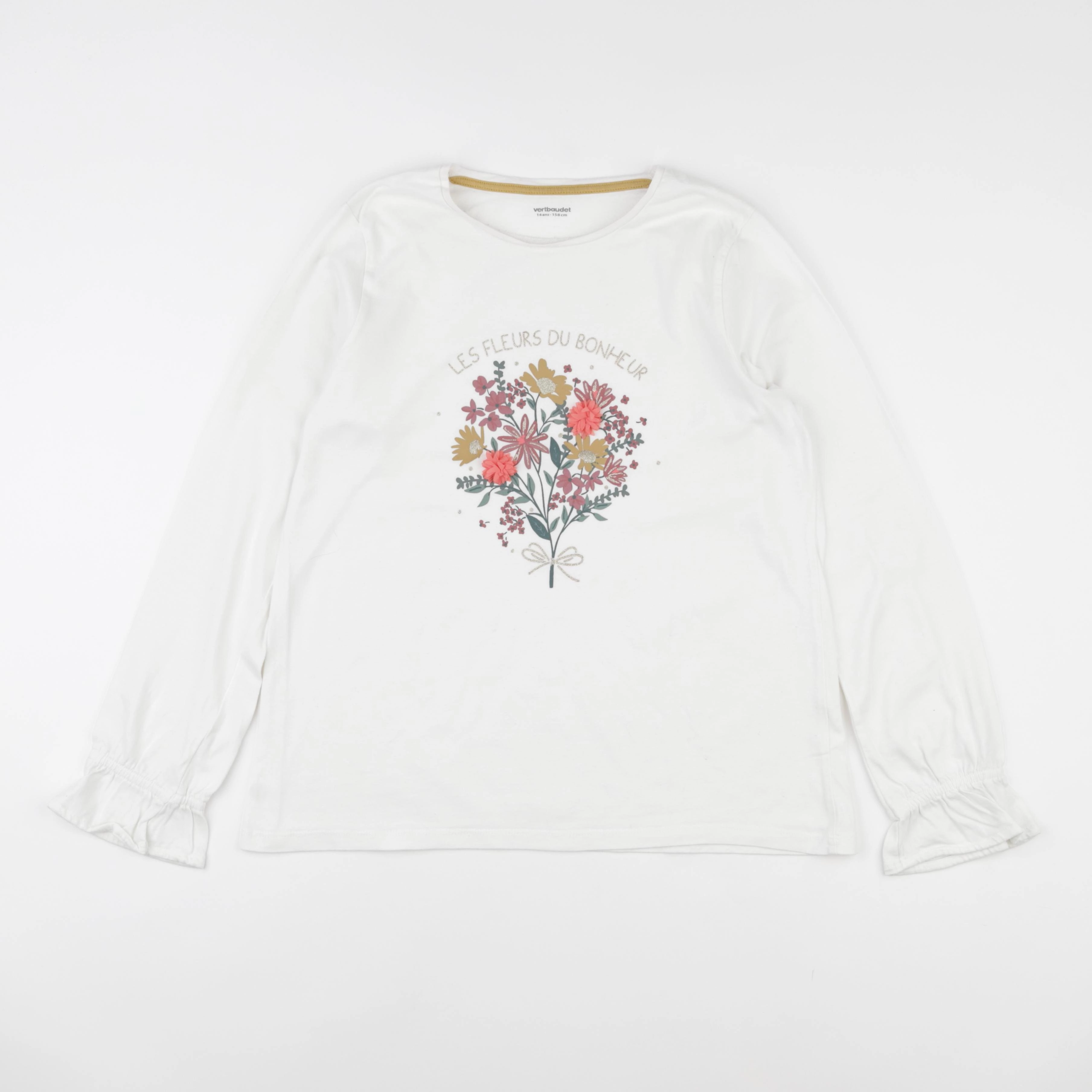 Vertbaudet - tee-shirt blanc - 14 ans