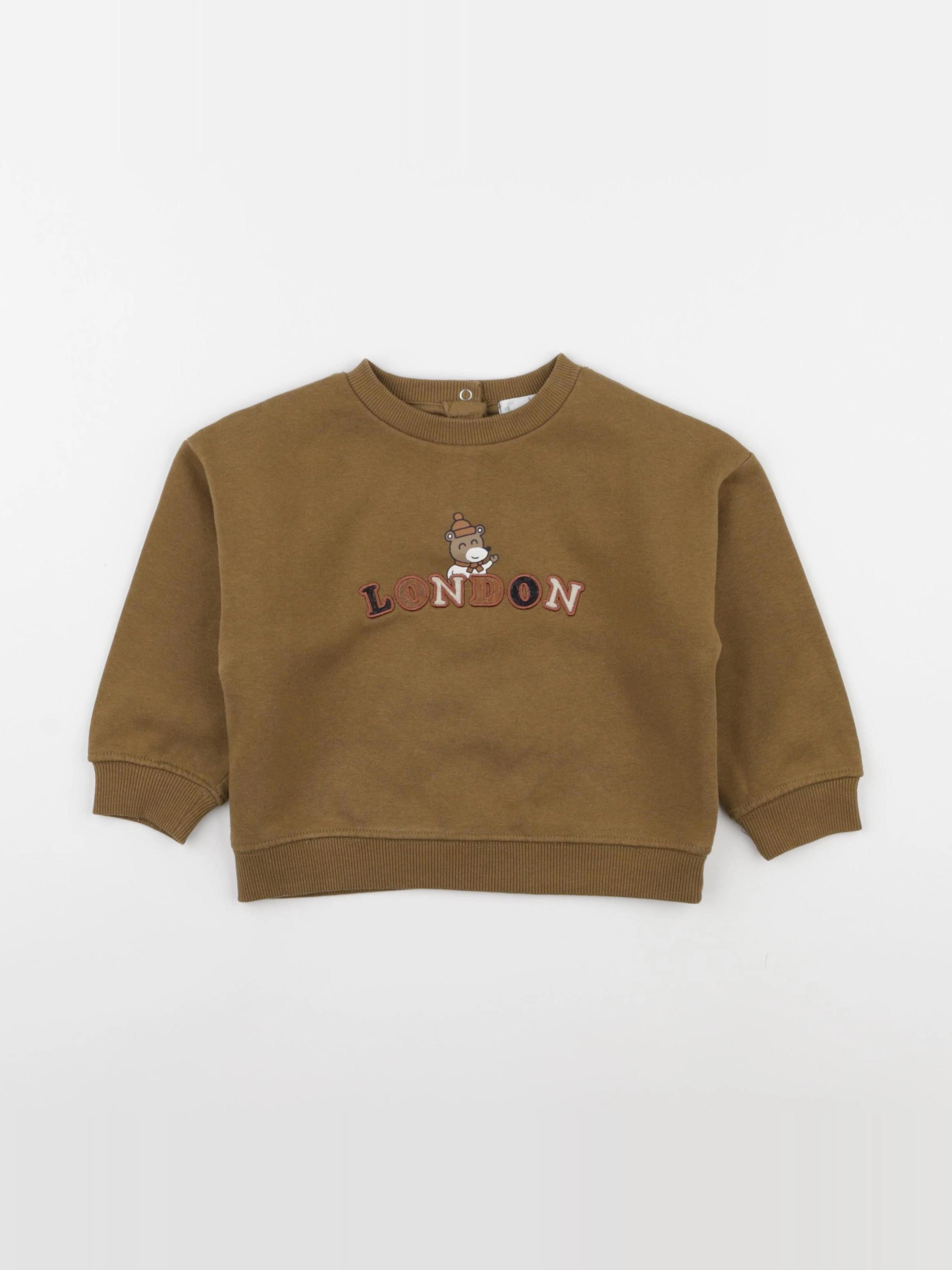 Vertbaudet - sweat marron - 24 mois