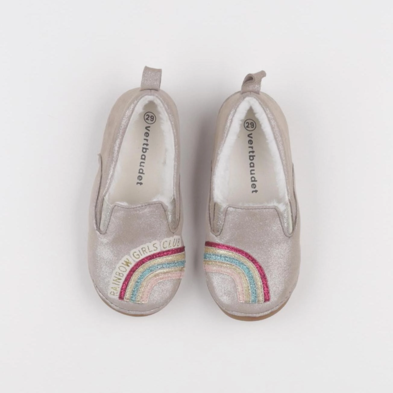 Vertbaudet - chaussons gris, argent - pointure 29