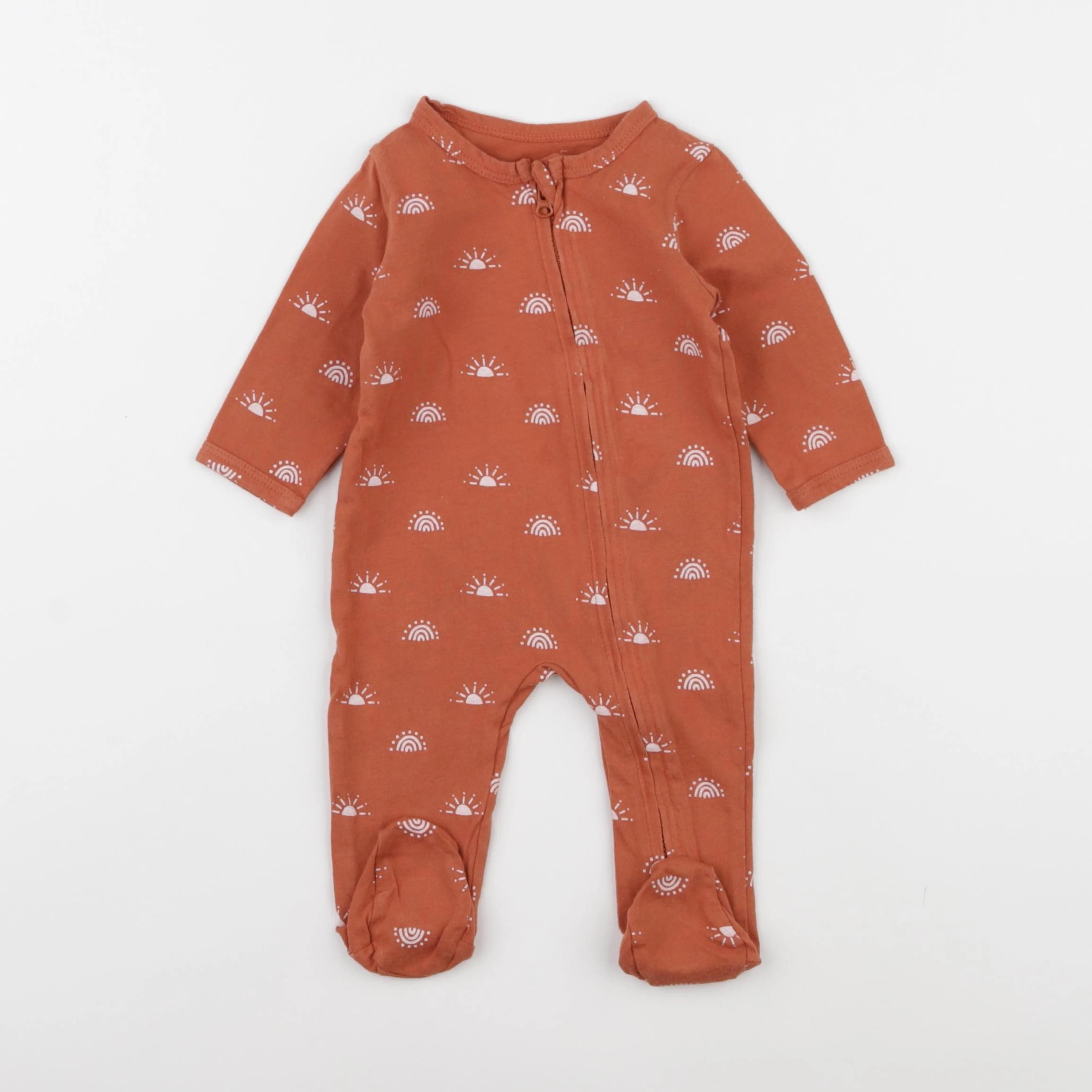 Vertbaudet - pyjama coton marron - 3 mois