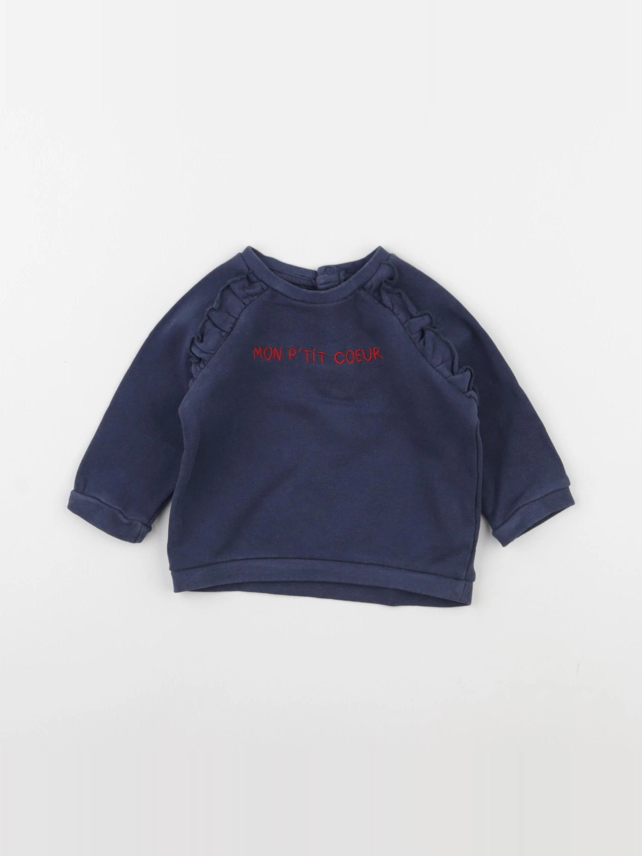 Vertbaudet - sweat bleu - 6 mois