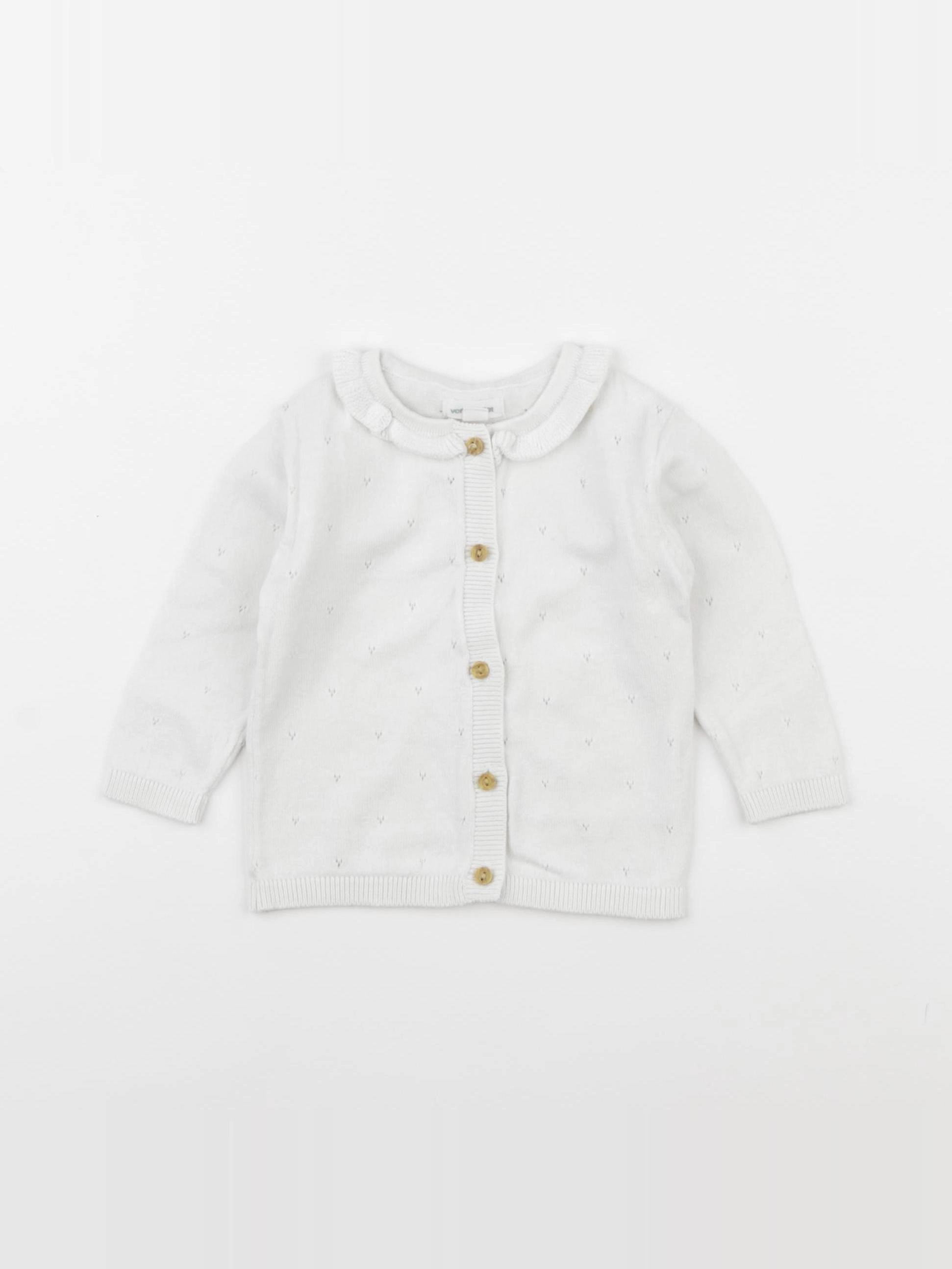 Vertbaudet - gilet blanc - 3 mois