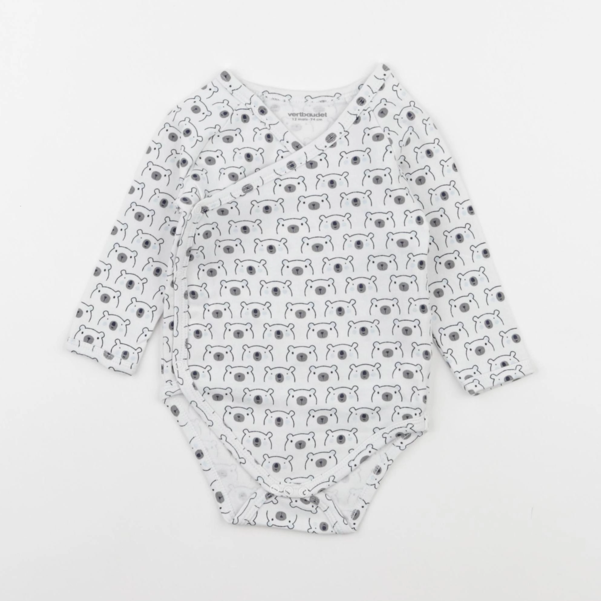 Vertbaudet - body blanc, bleu - 12 mois