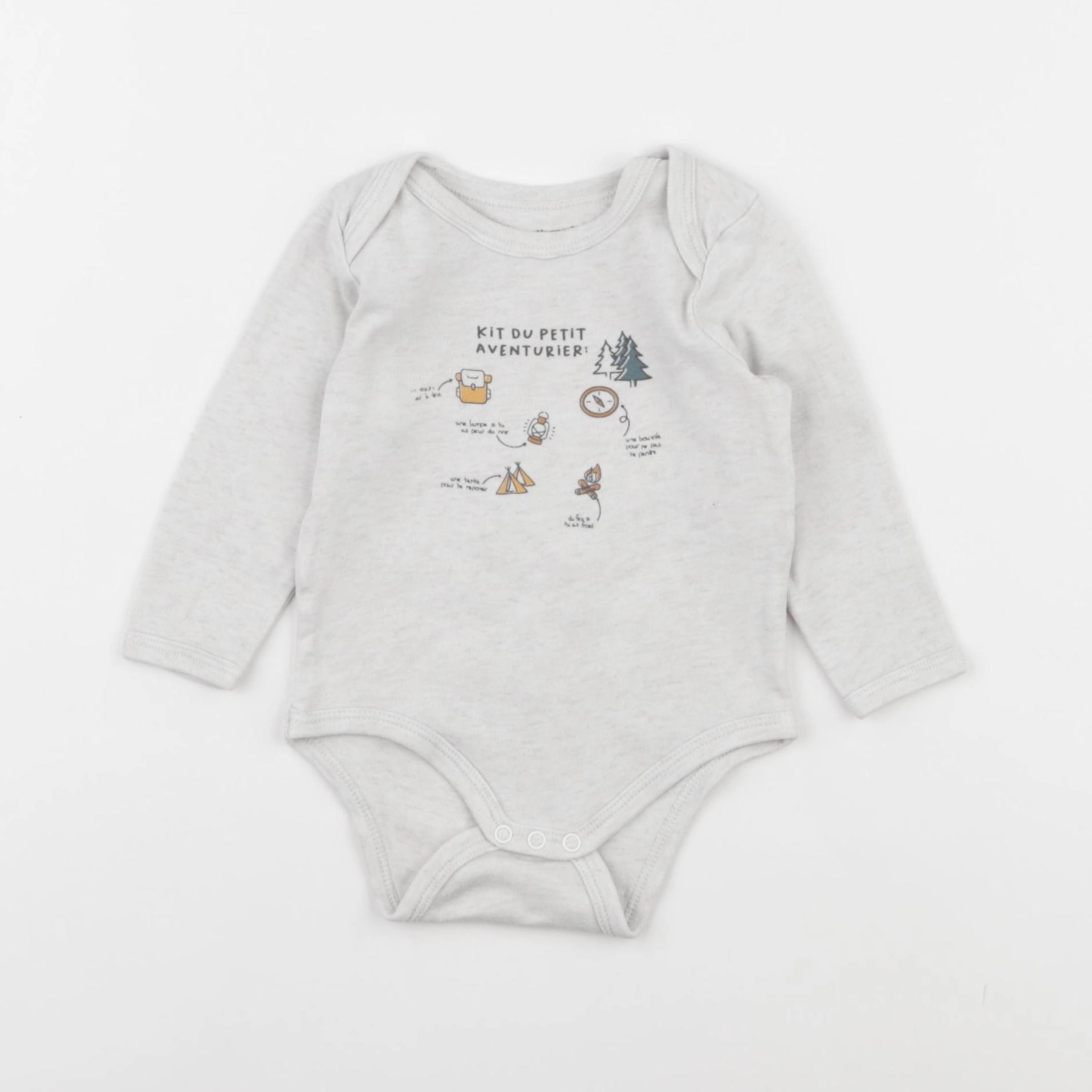 Vertbaudet - body gris - 6 mois