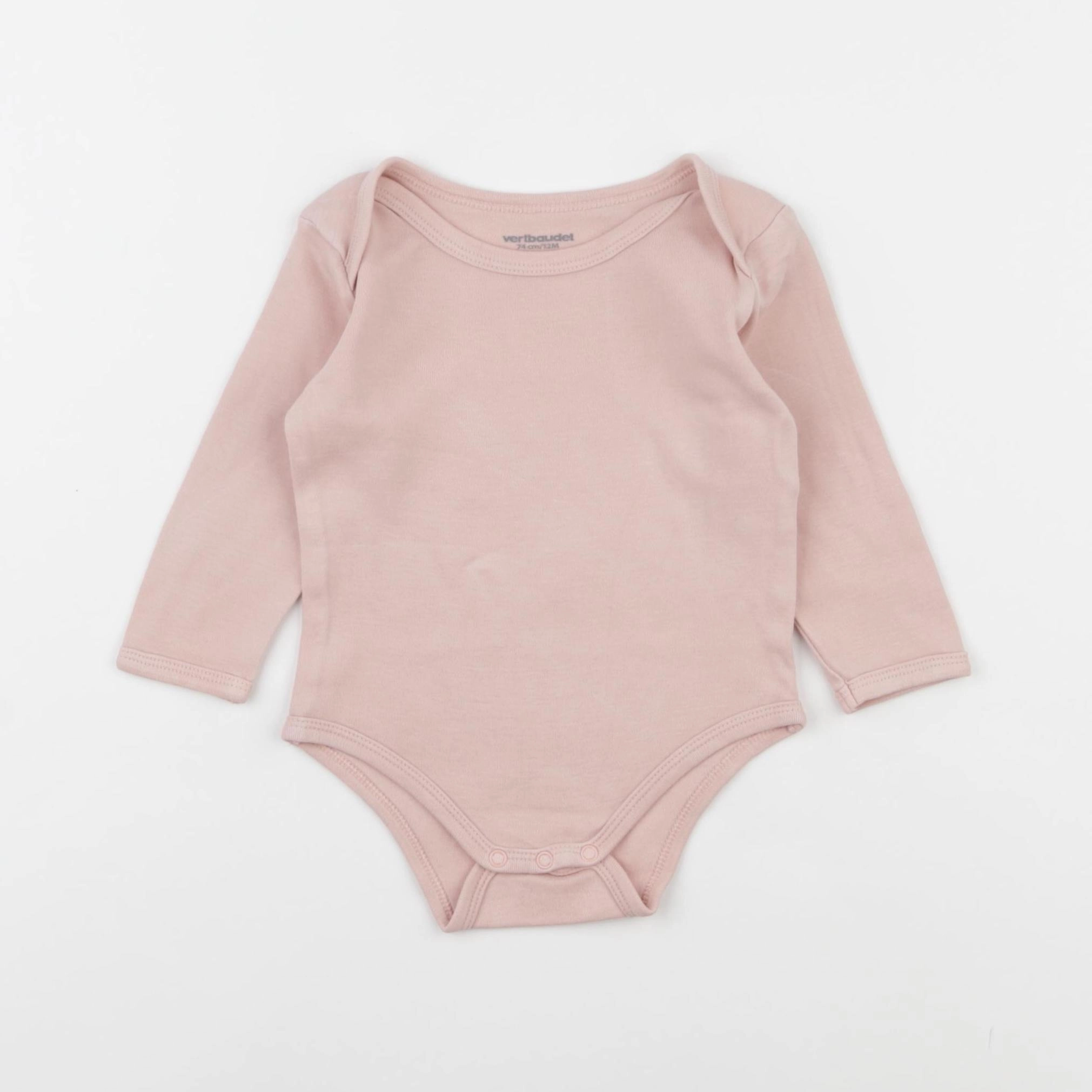 Vertbaudet - body rose - 12 mois