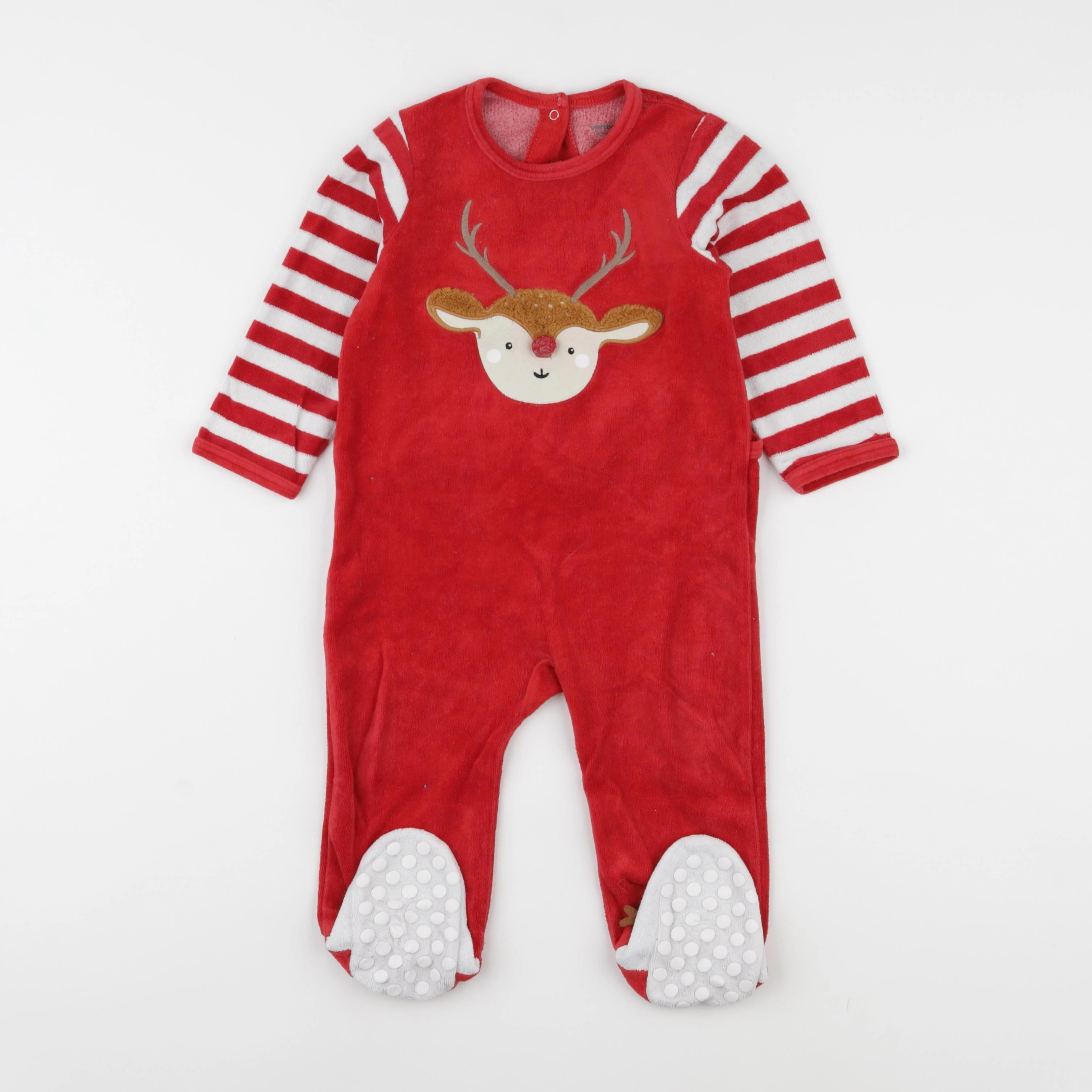 Vertbaudet - pyjama velours rouge - 18 mois