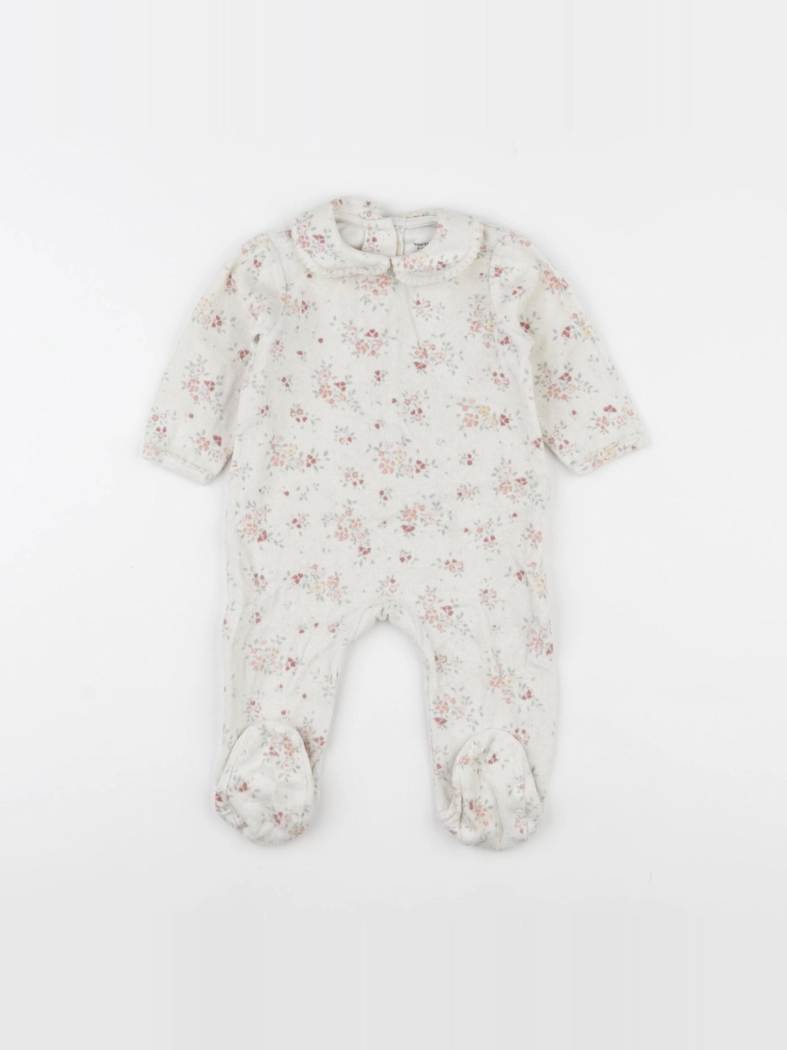 Vertbaudet - pyjama velours beige - 6 mois