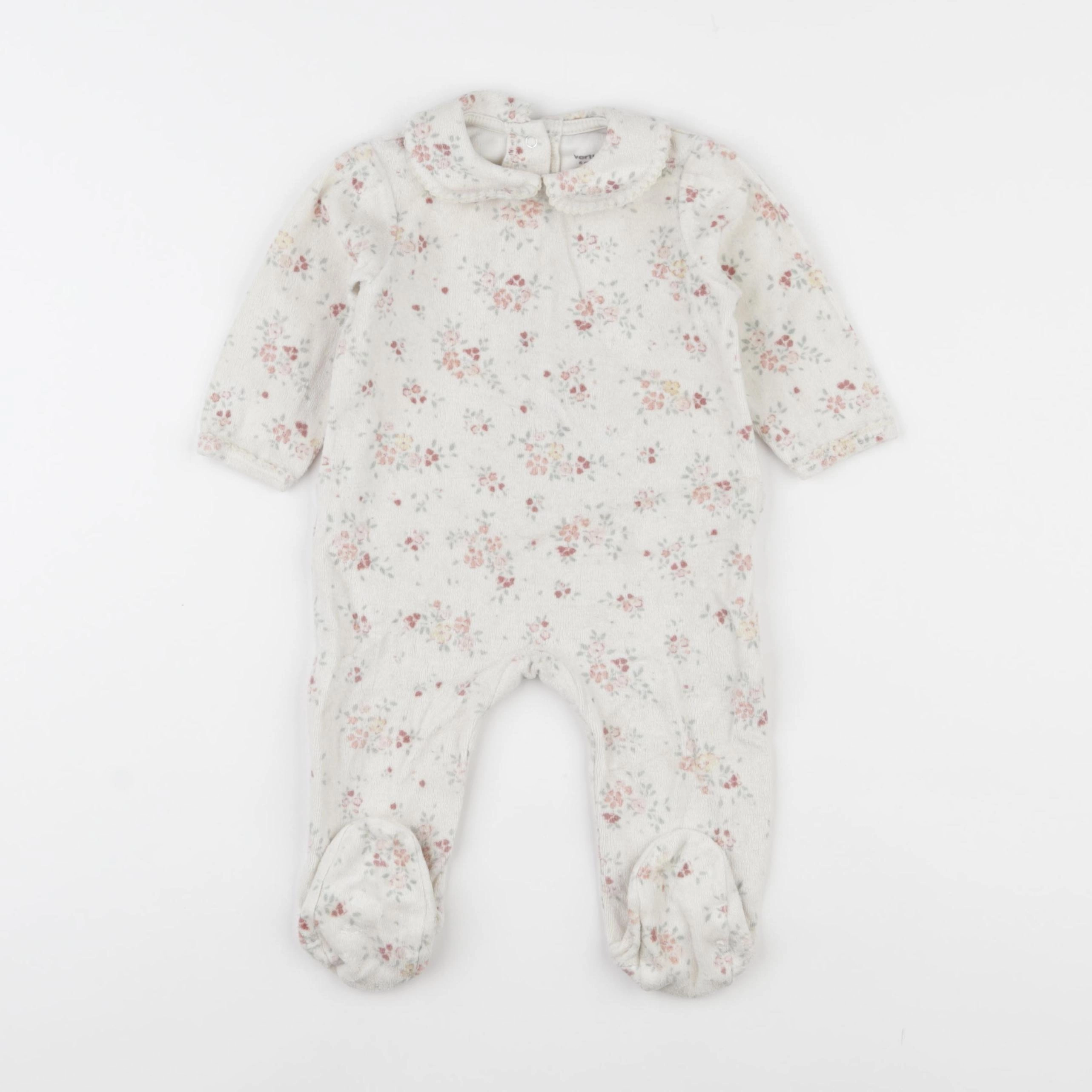 Vertbaudet - pyjama velours beige - 6 mois