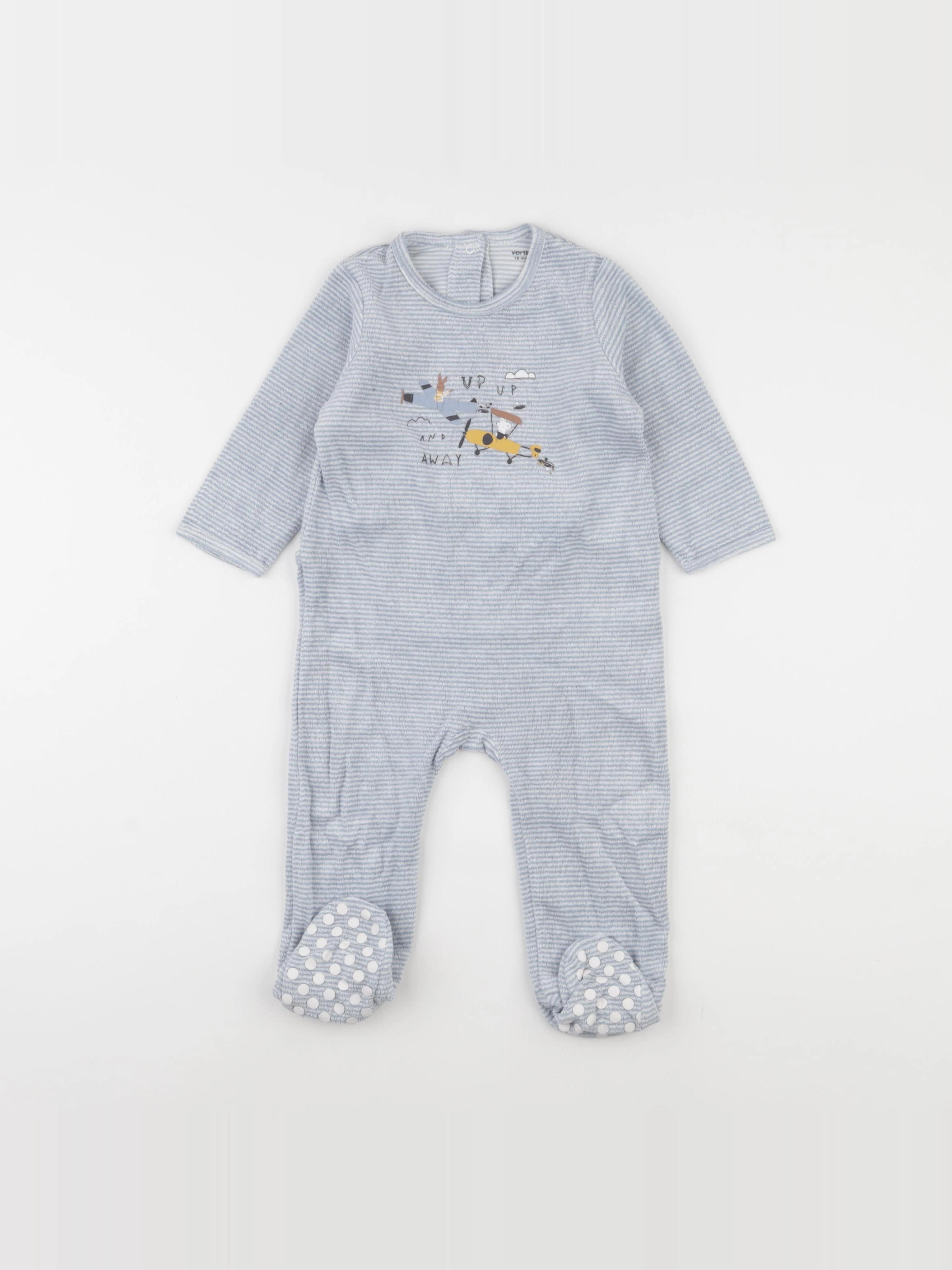 Vertbaudet - pyjama velours bleu - 18 mois