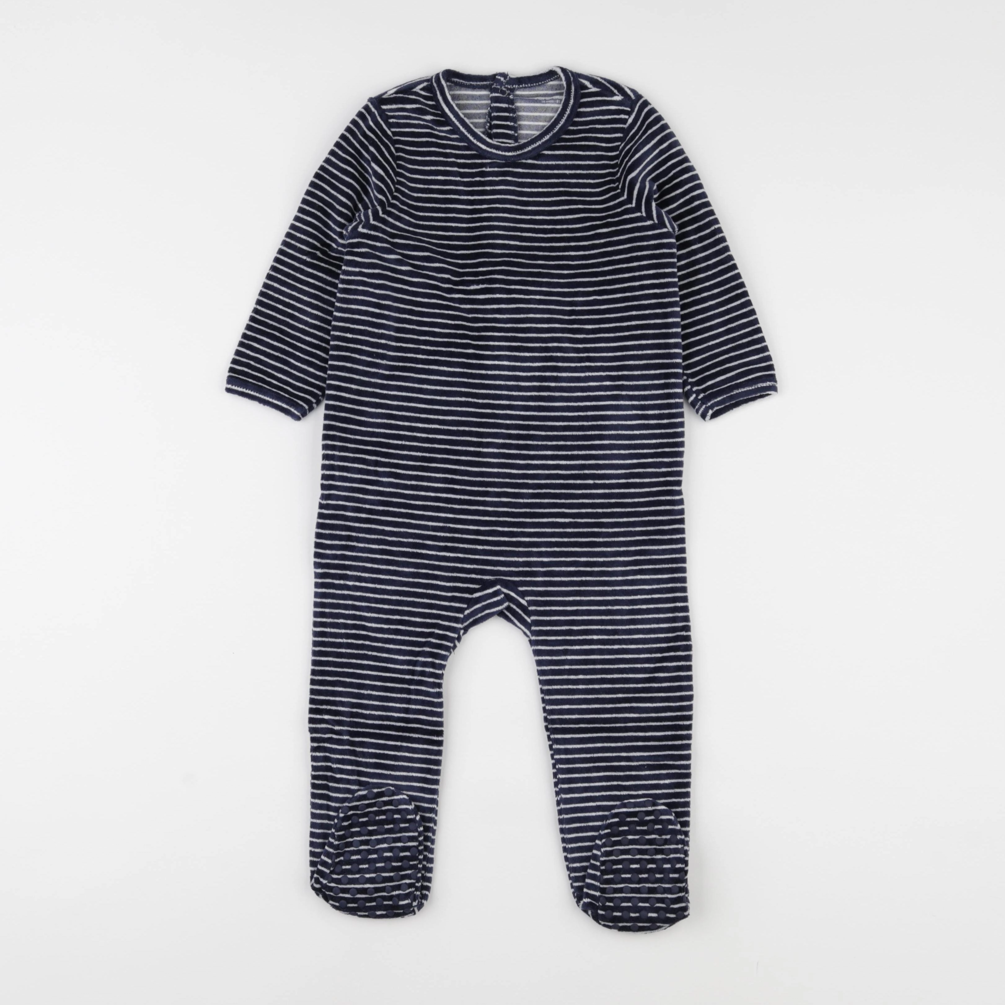 Vertbaudet - pyjama velours bleu - 18 mois