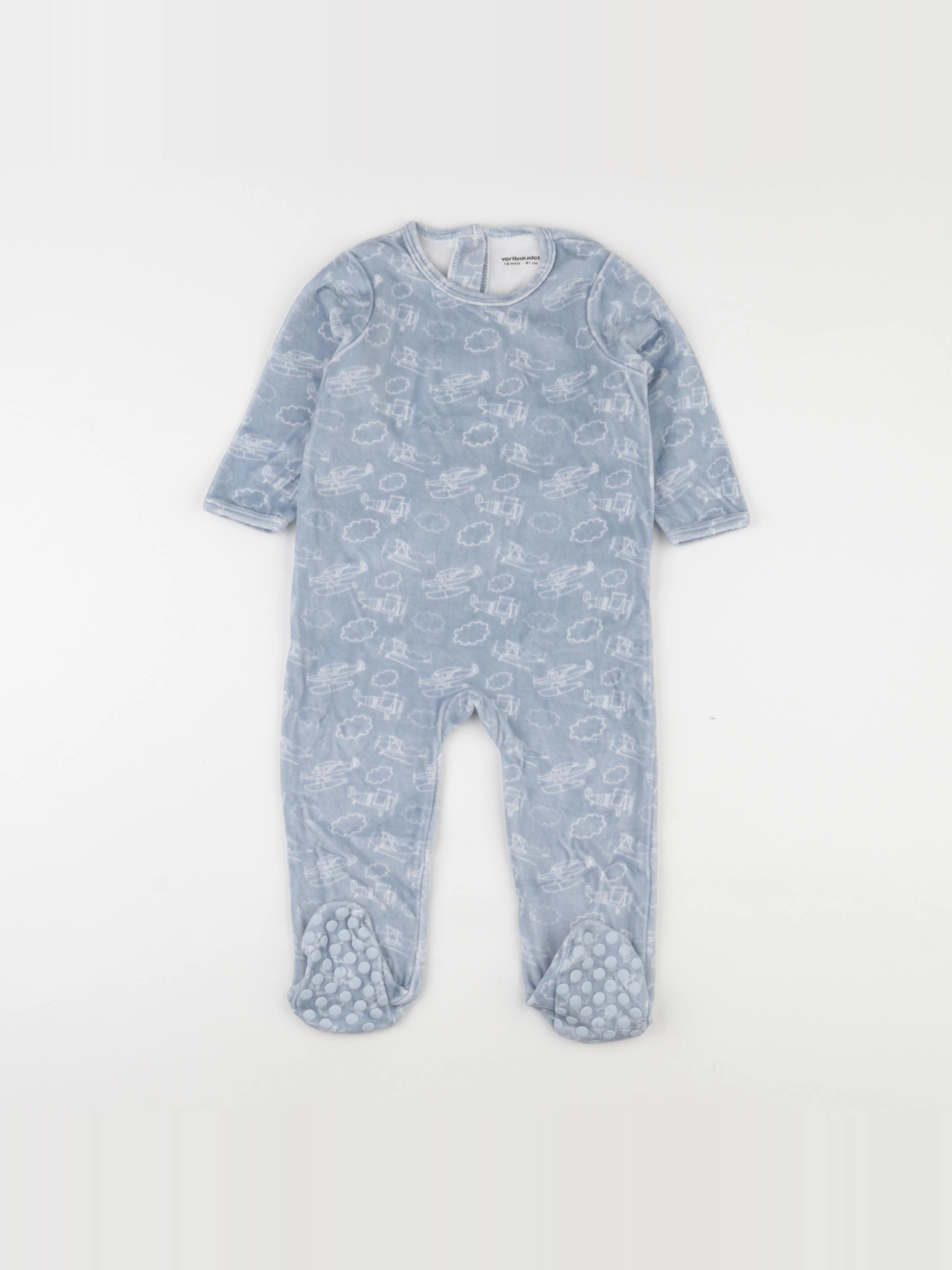 Vertbaudet - pyjama velours bleu - 18 mois