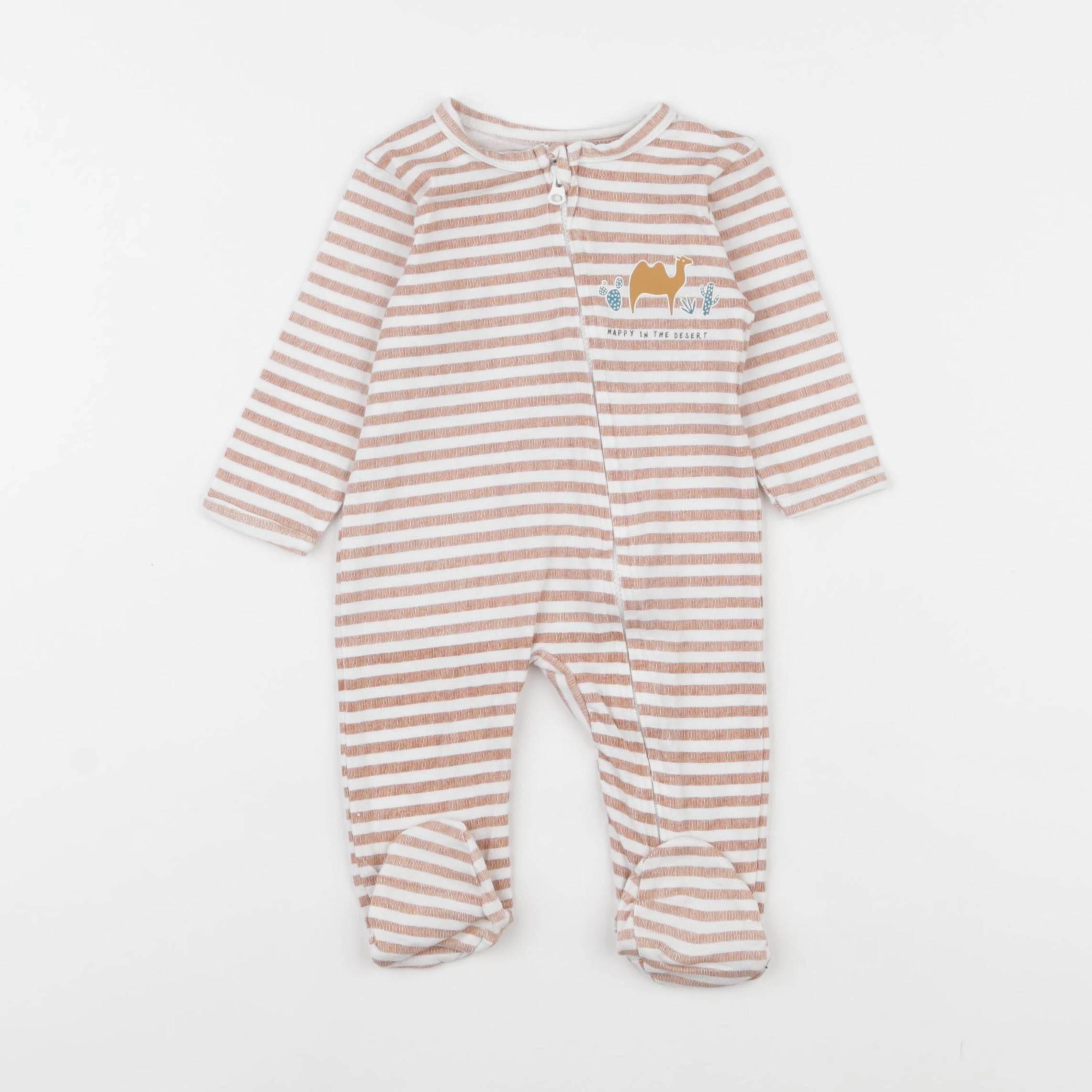 Vertbaudet - pyjama coton marron - 3 mois