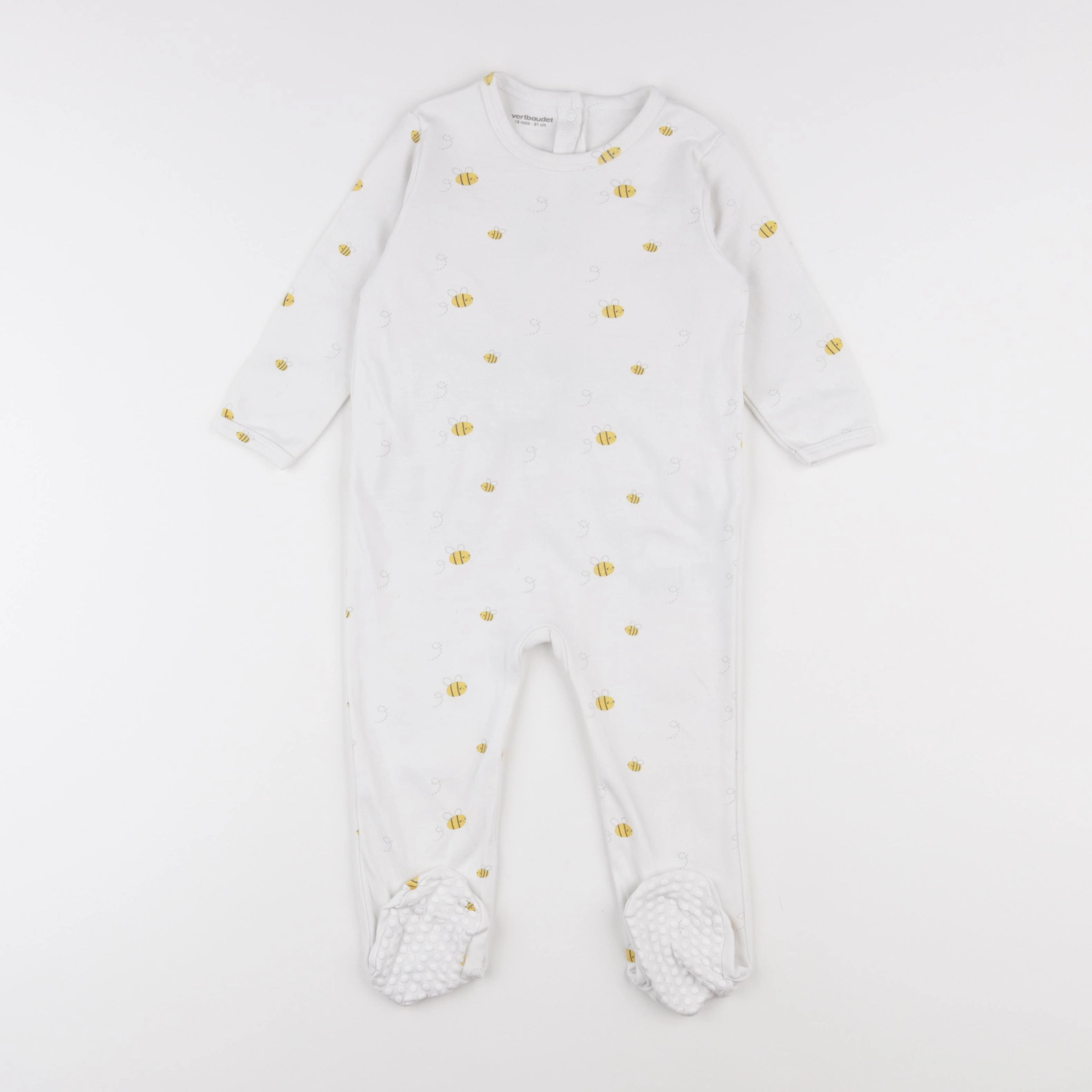 Vertbaudet - pyjama coton blanc - 18 mois