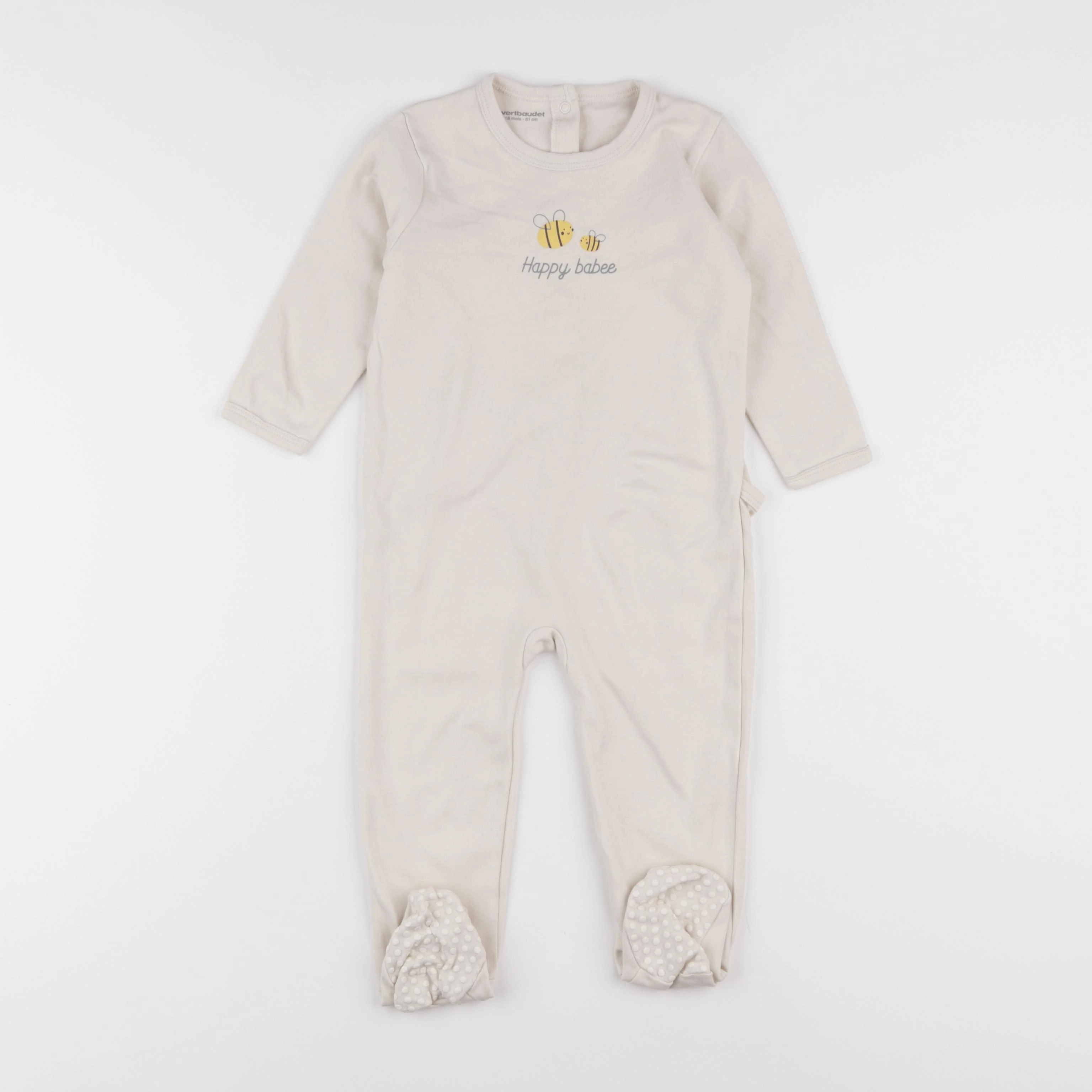 Vertbaudet - pyjama coton beige - 18 mois