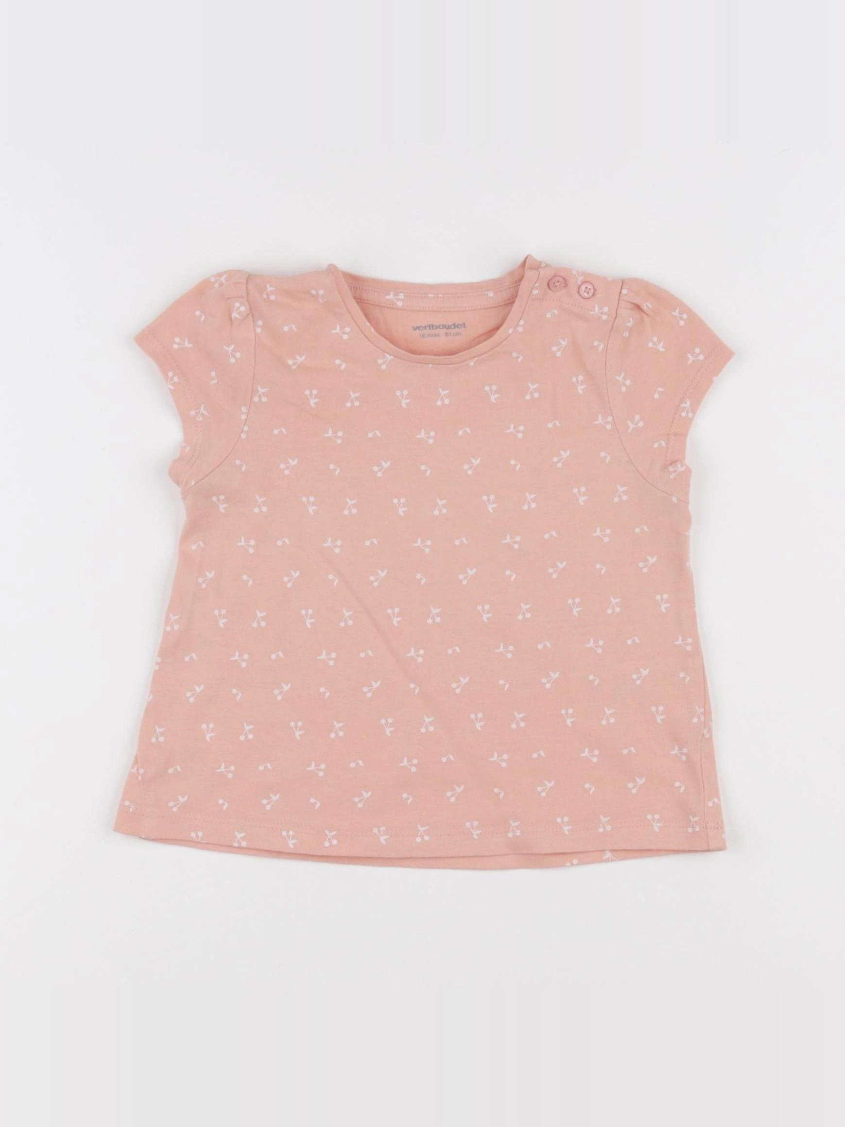 Vertbaudet - tee-shirt rose - 18 mois
