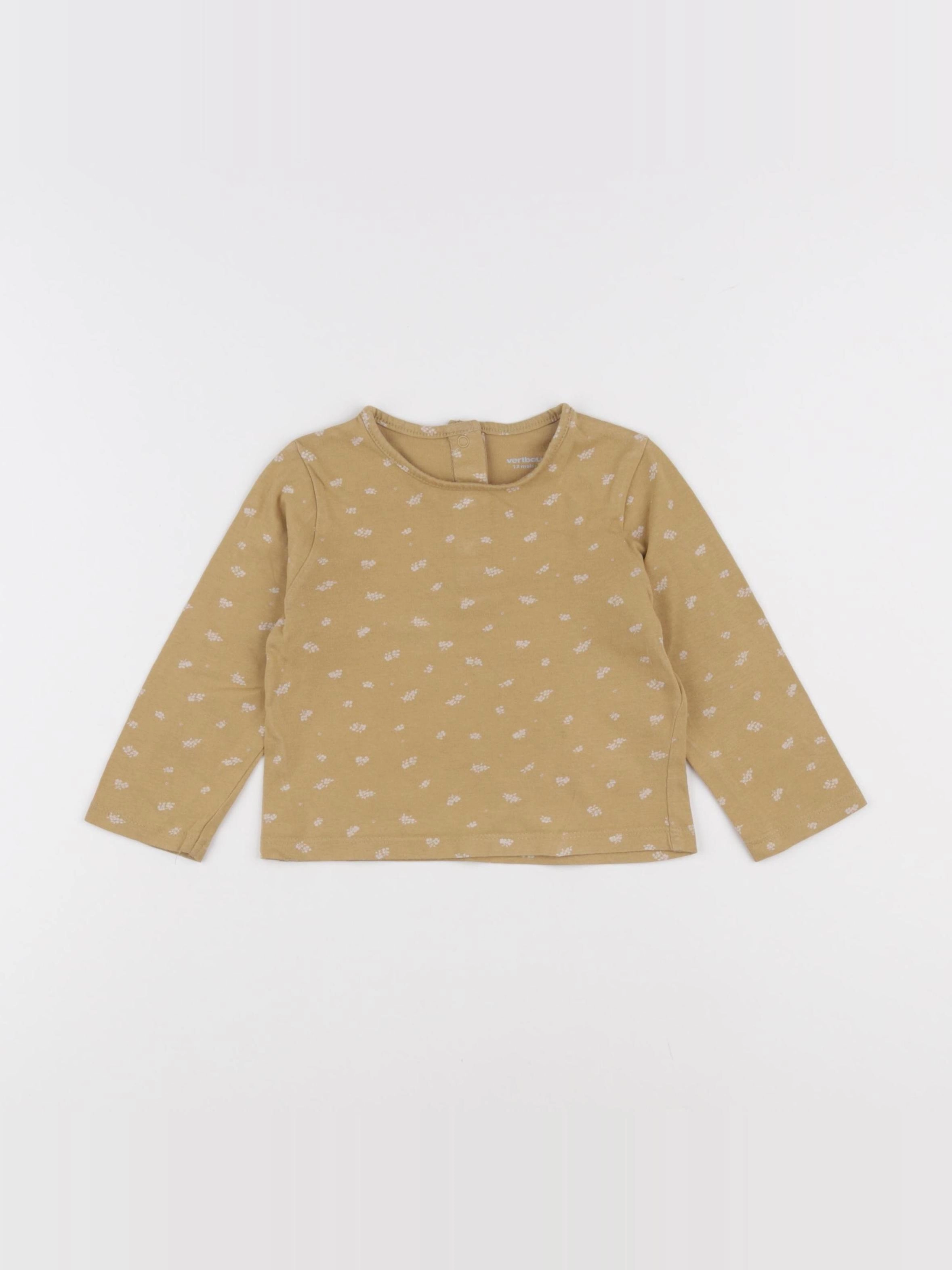Vertbaudet - tee-shirt marron - 12 mois