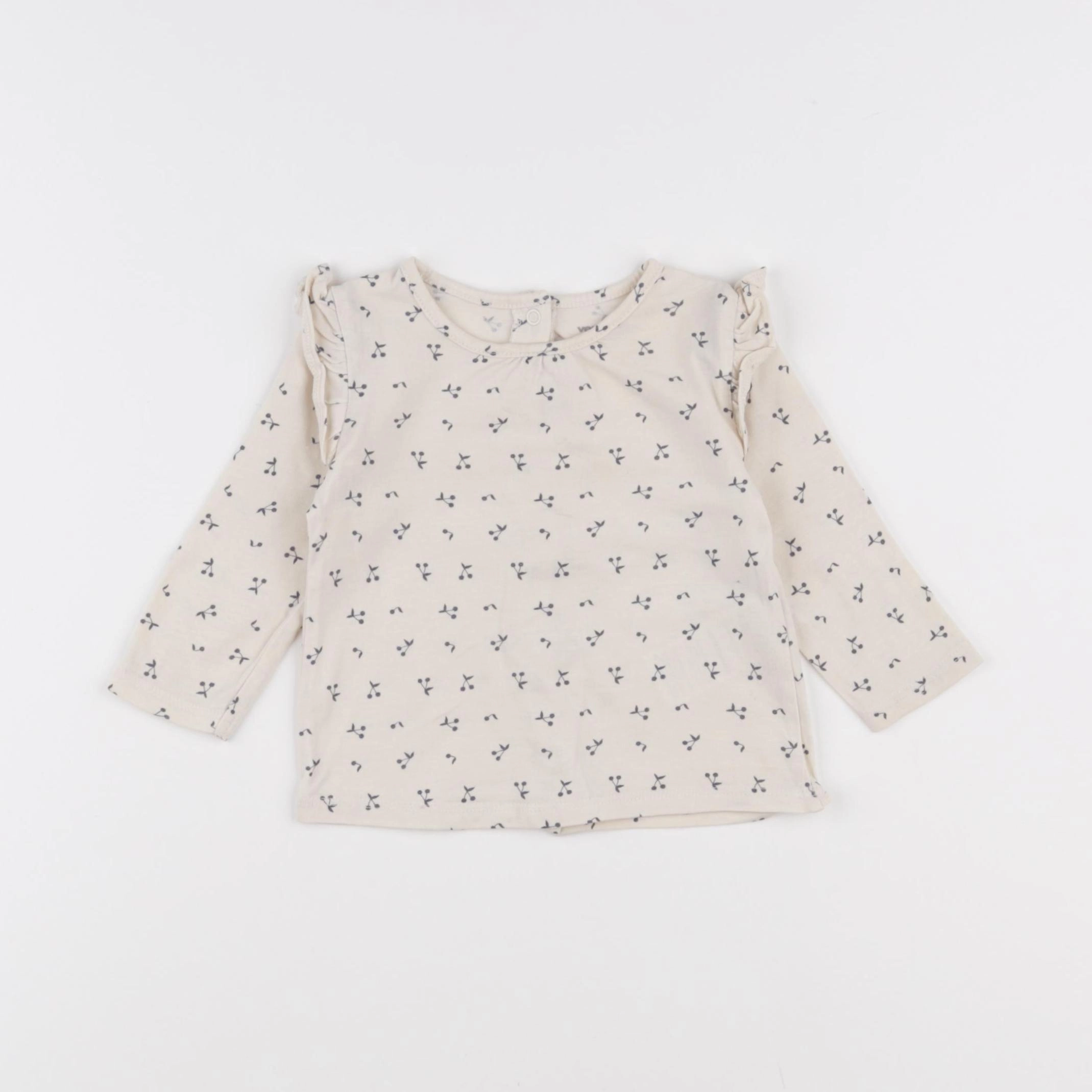 Vertbaudet - tee-shirt beige - 6 mois
