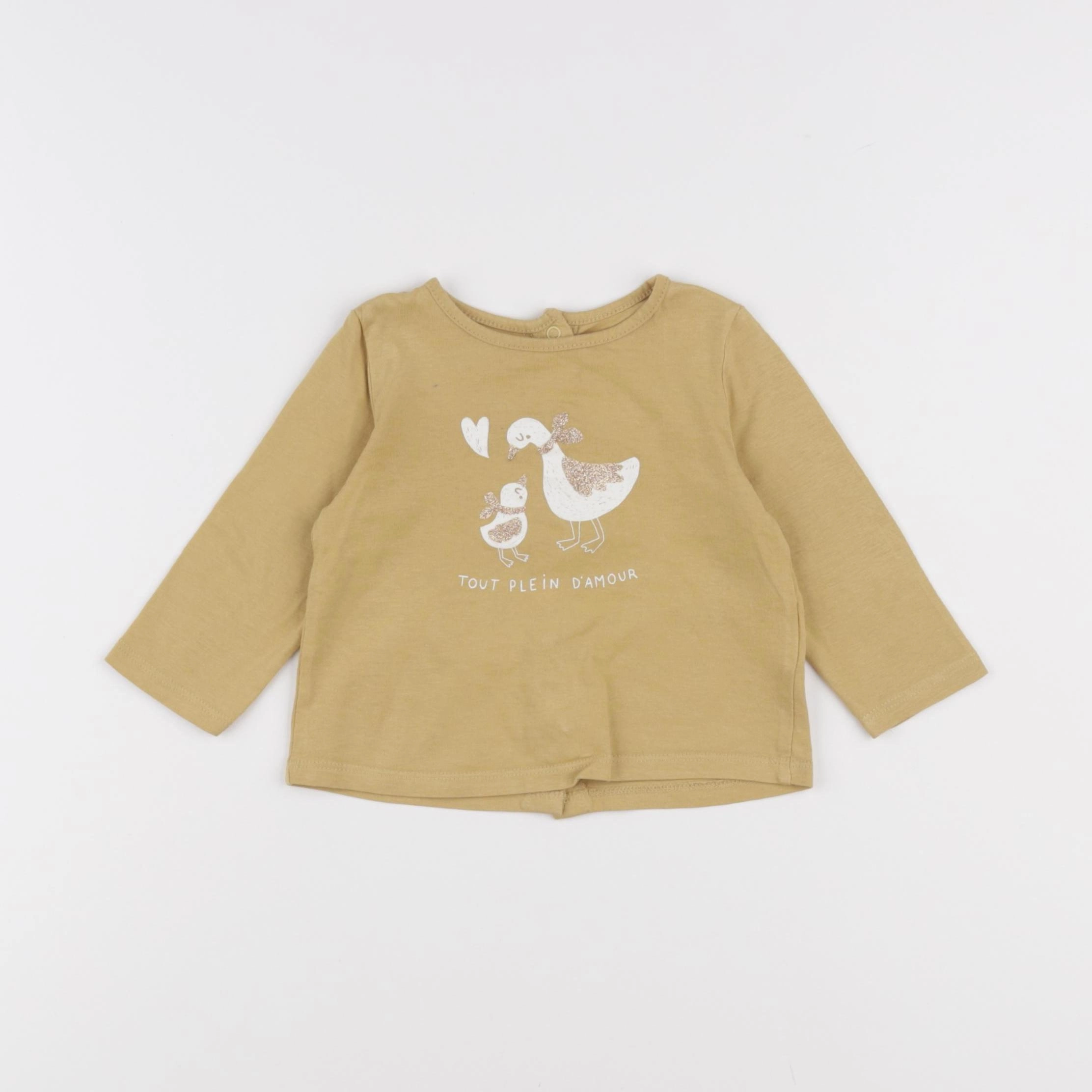 Vertbaudet - tee-shirt jaune - 6 mois