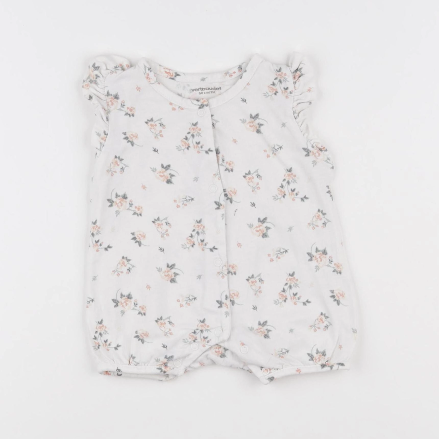Vertbaudet - pyjama coton blanc - 3 mois