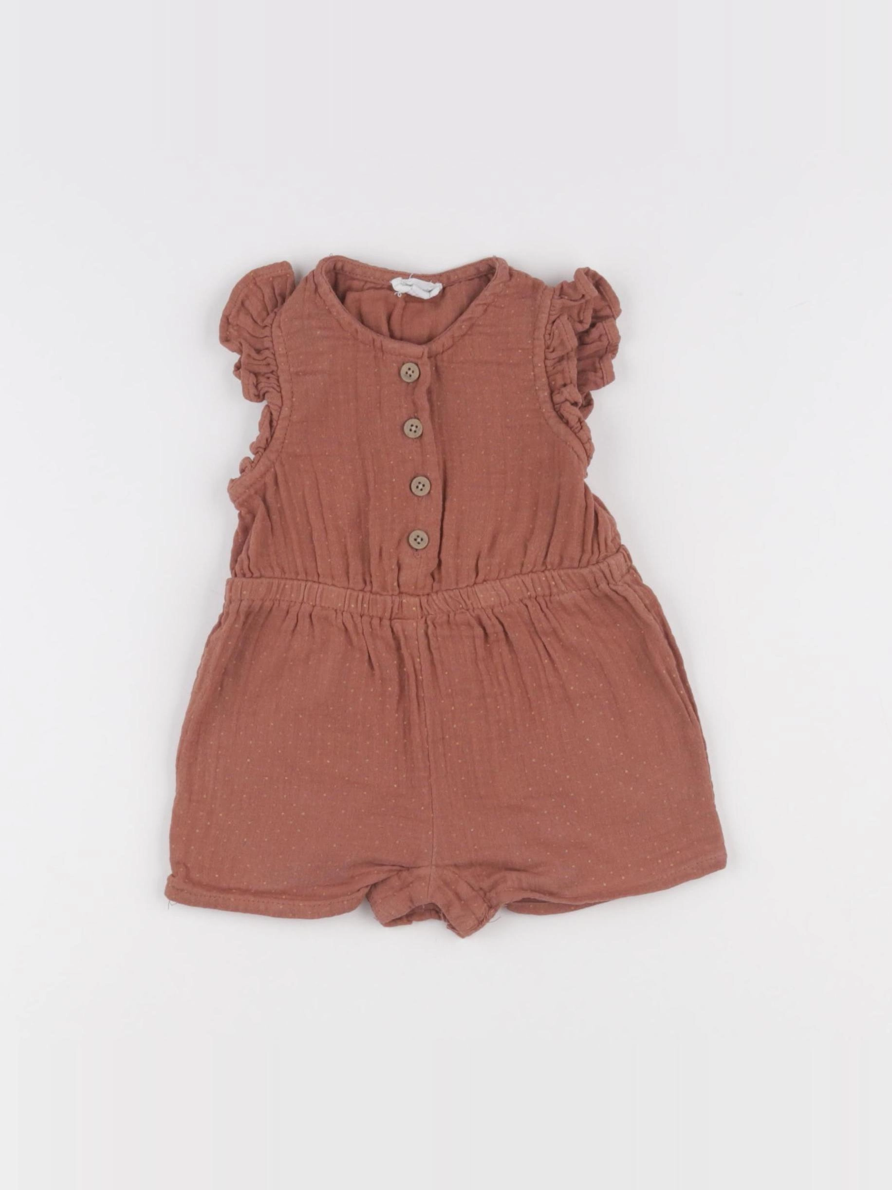 Vertbaudet - combinaison marron - 6 mois