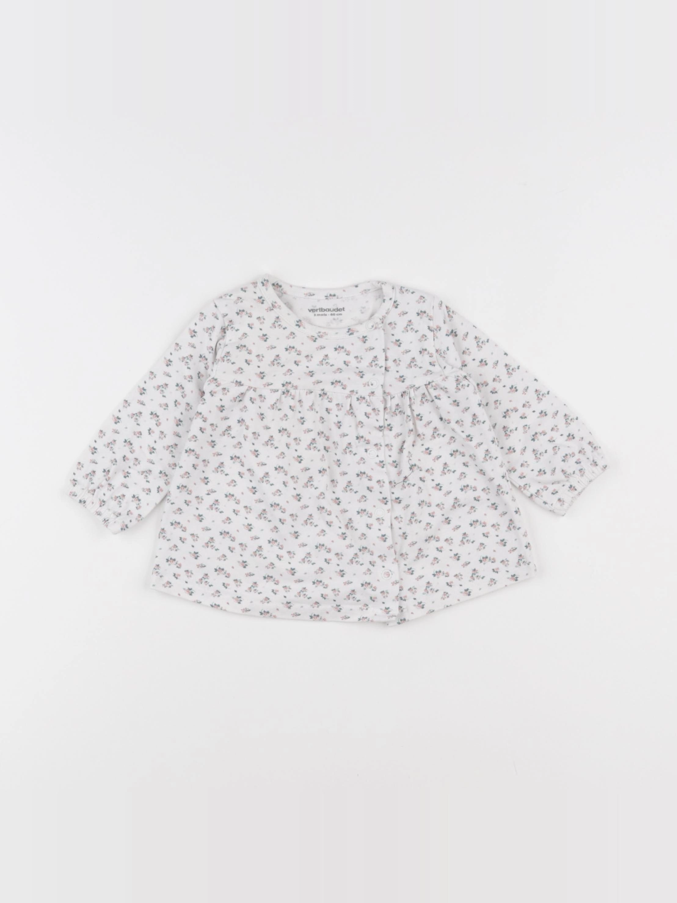 Vertbaudet - tee-shirt blanc - 3 mois