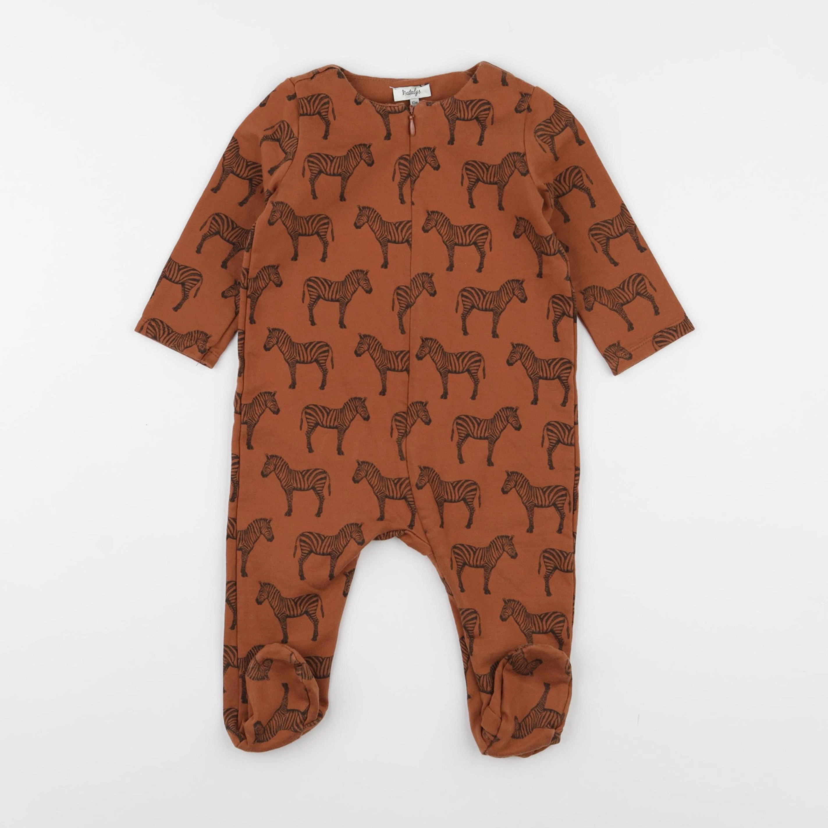 Natalys - pyjama coton marron - 12 mois