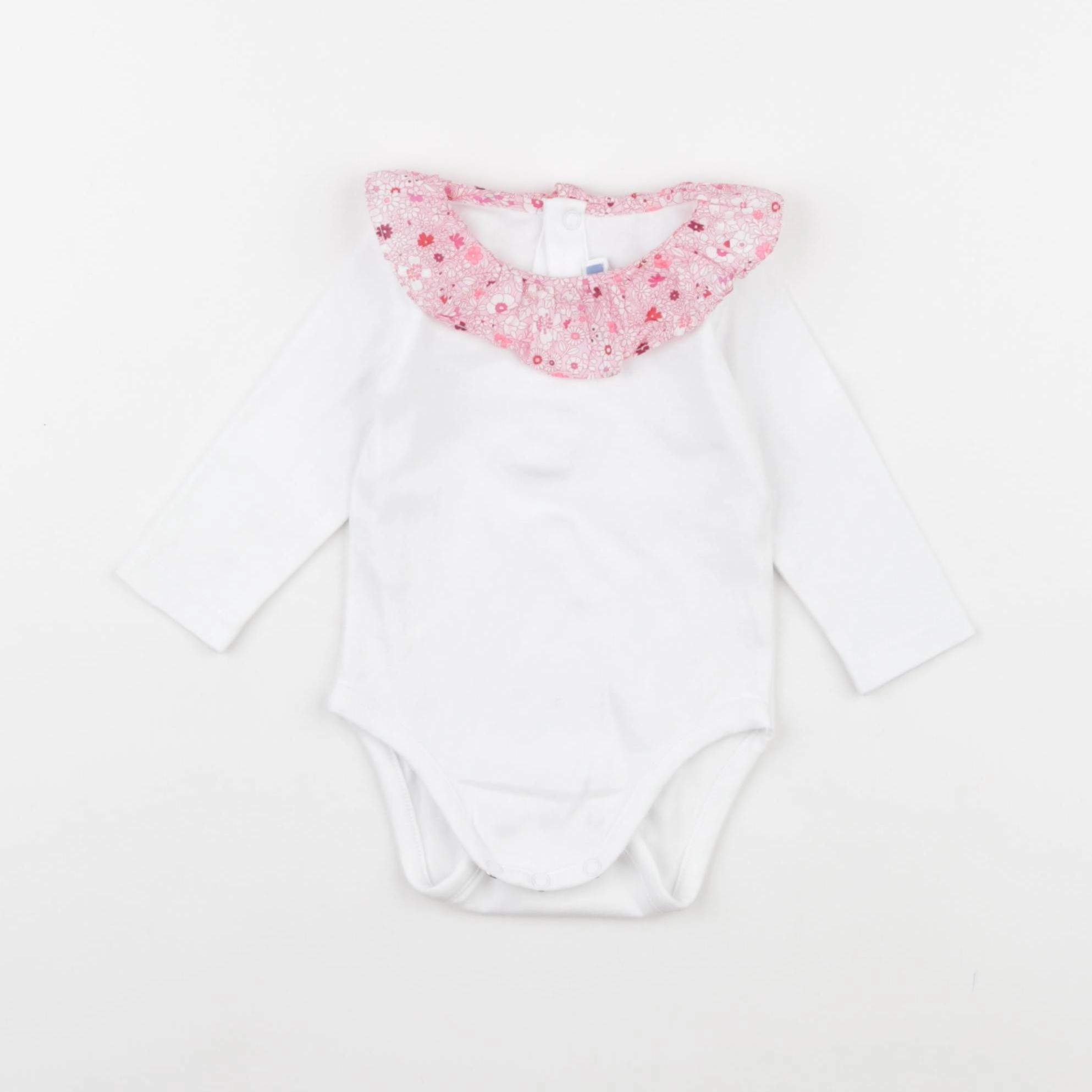 Jacadi - body liberty blanc, rose - 6 mois