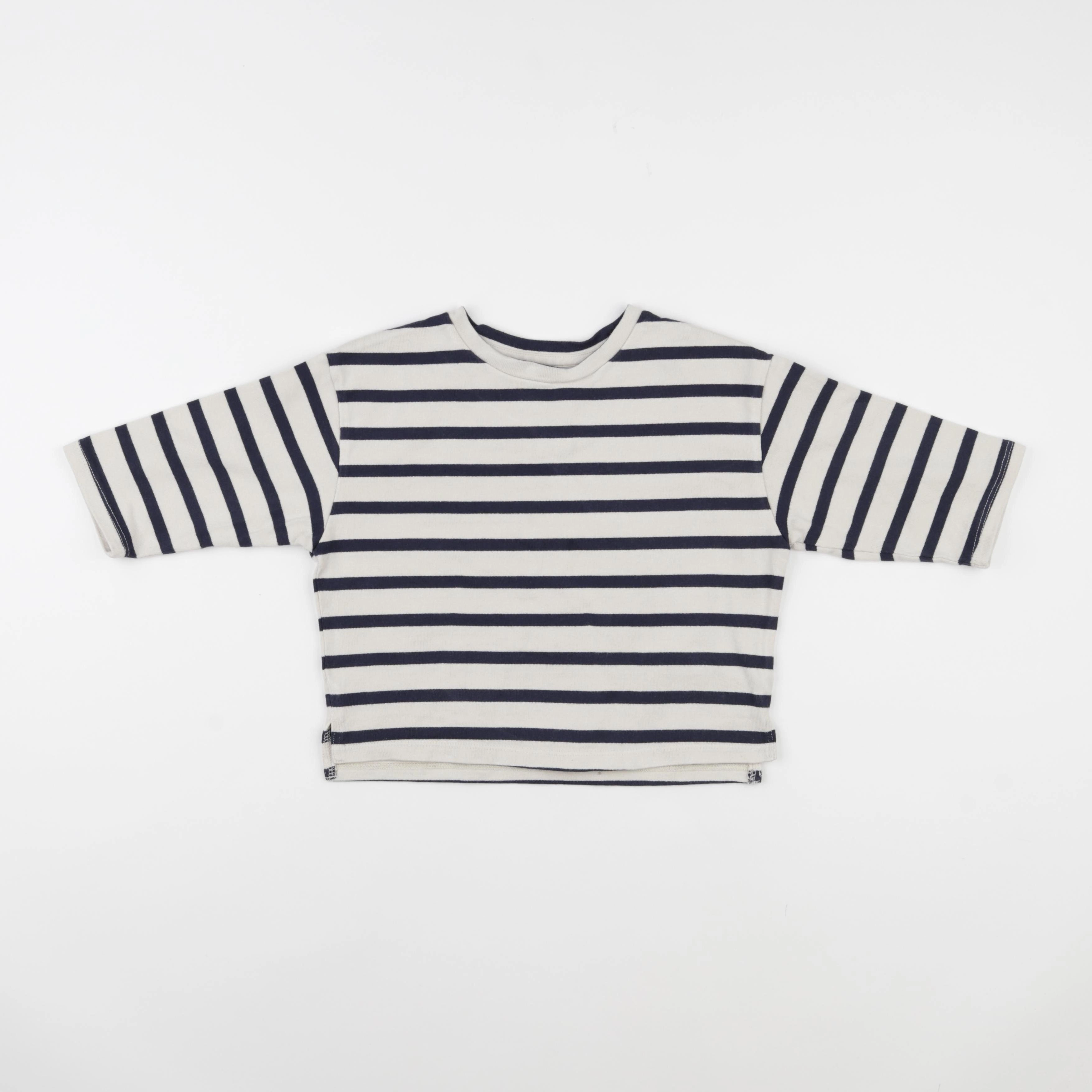 H&M - tee-shirt blanc, bleu - 18/24 mois