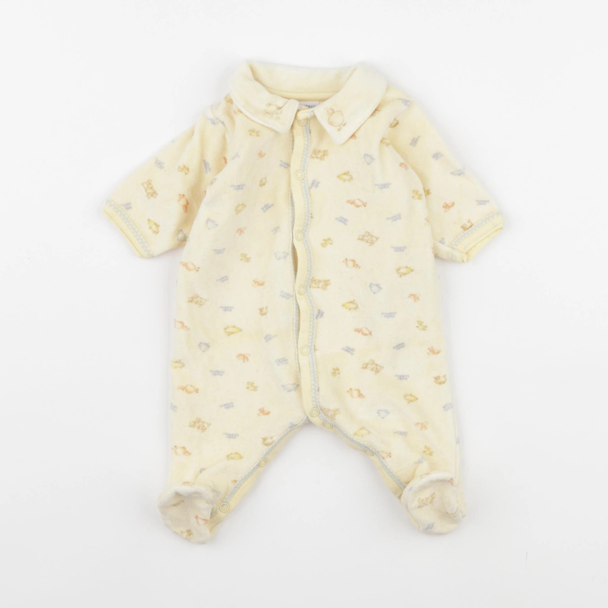 Petit Bateau - pyjama velours jaune - 1 mois