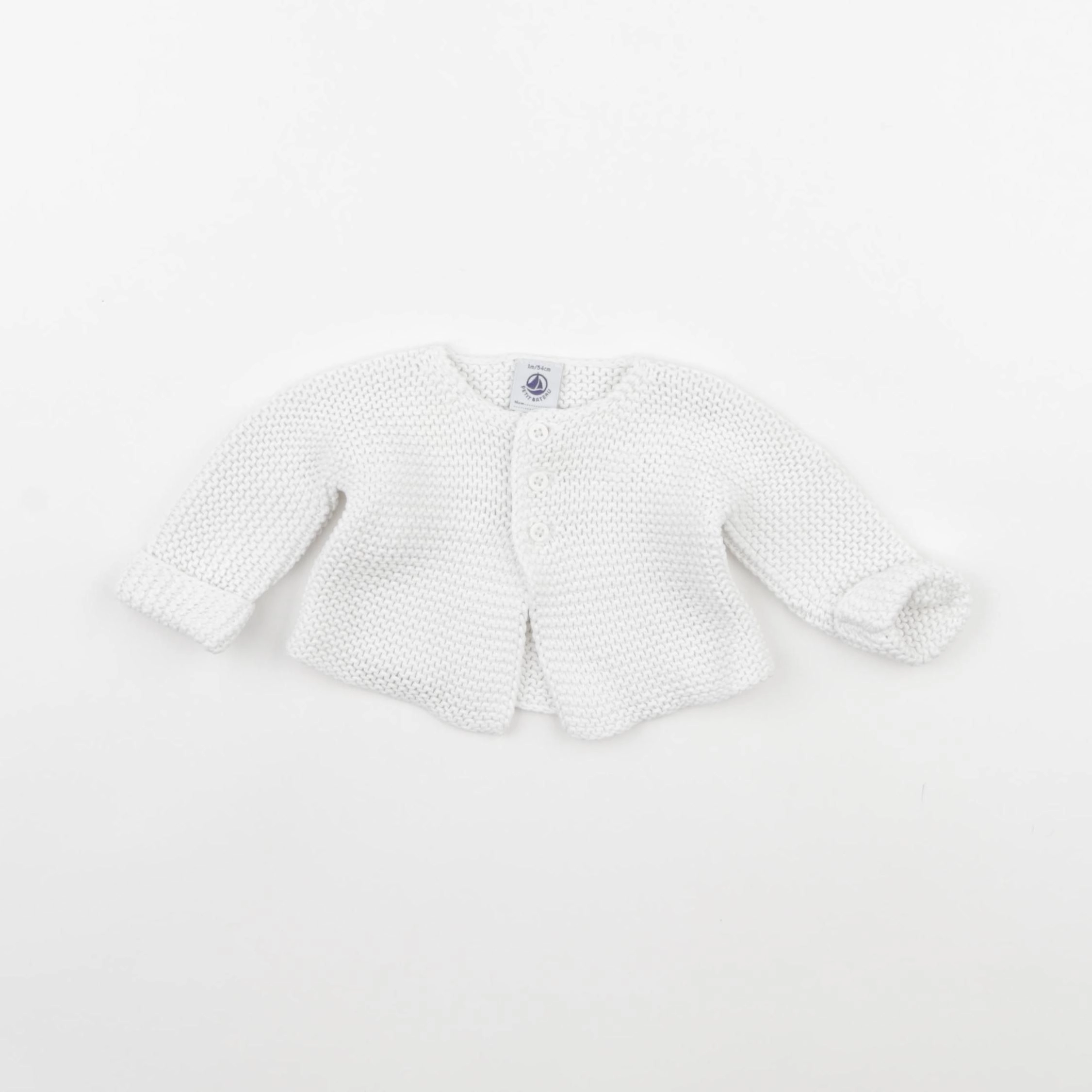 Petit Bateau - gilet blanc - 1 mois