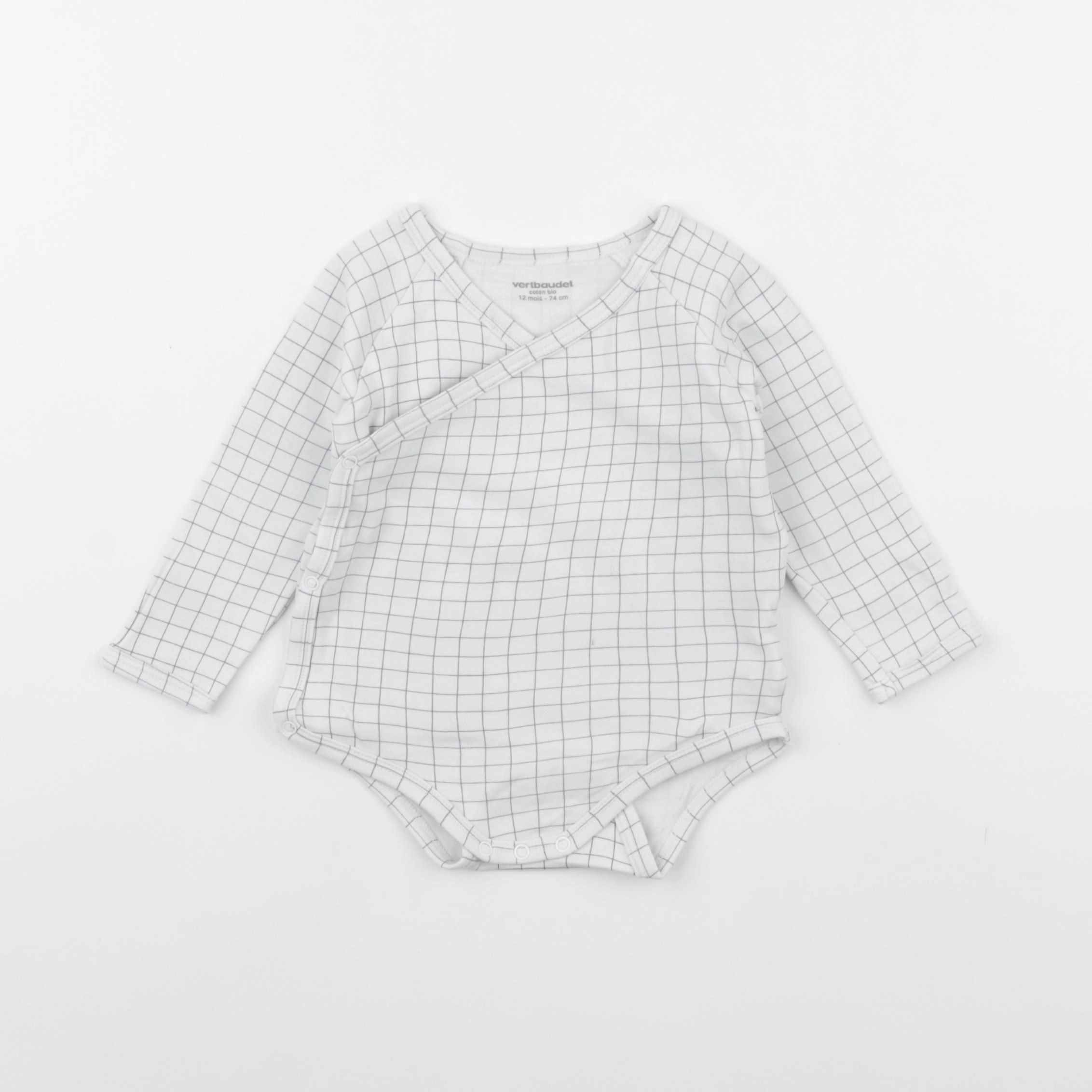 Vertbaudet - body blanc, bleu - 12 mois