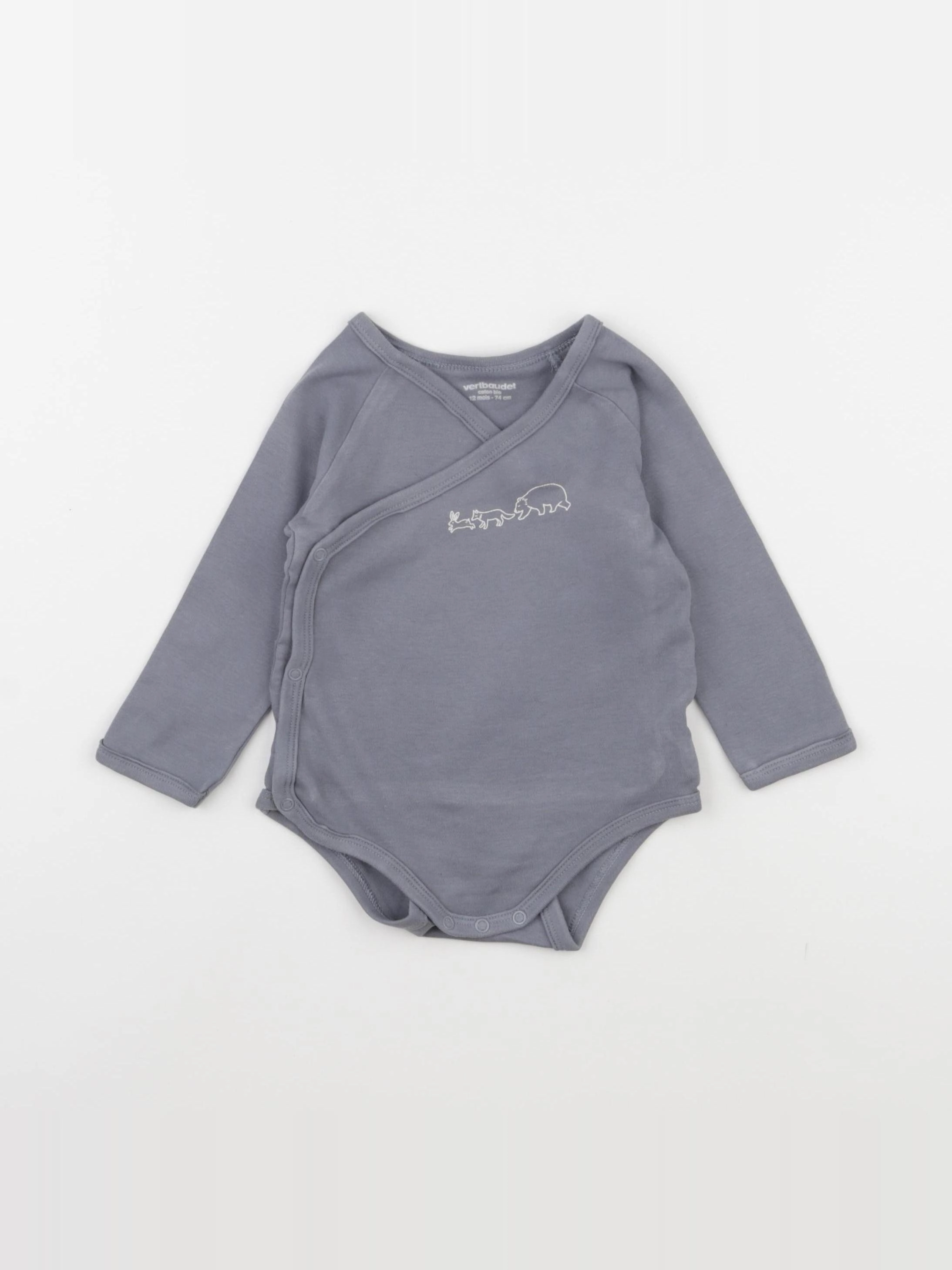 Vertbaudet - body gris - 12 mois