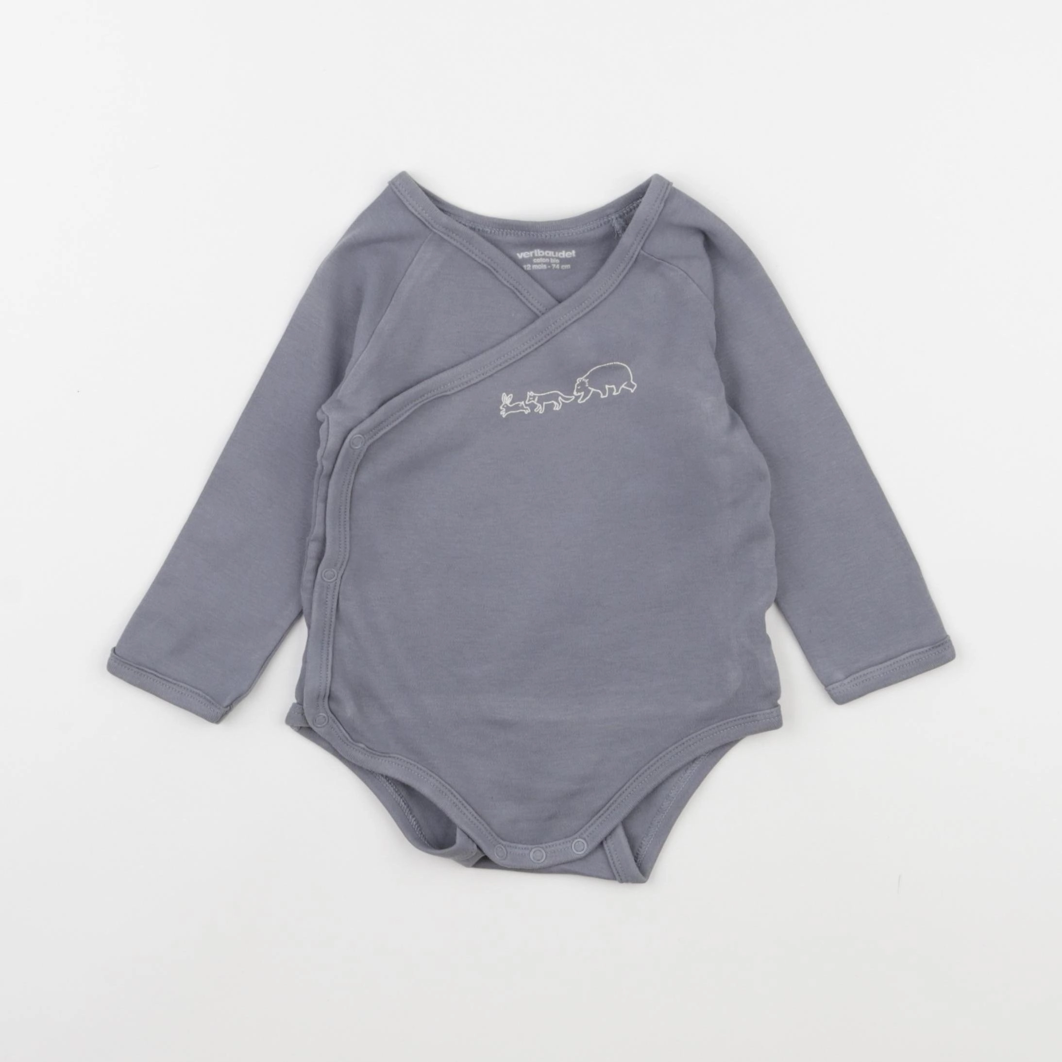 Vertbaudet - body gris - 12 mois