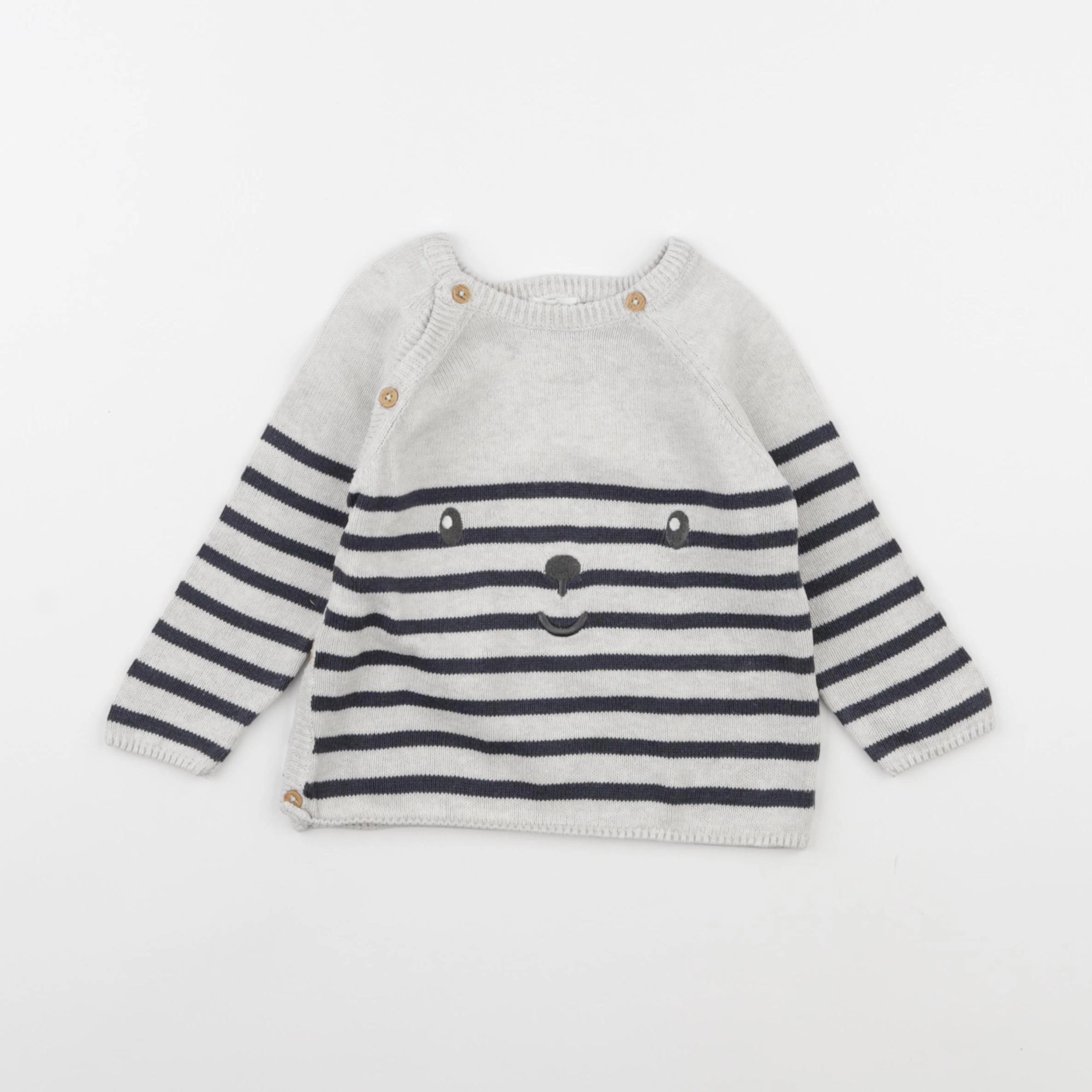 Vertbaudet - pull gris - 18 mois